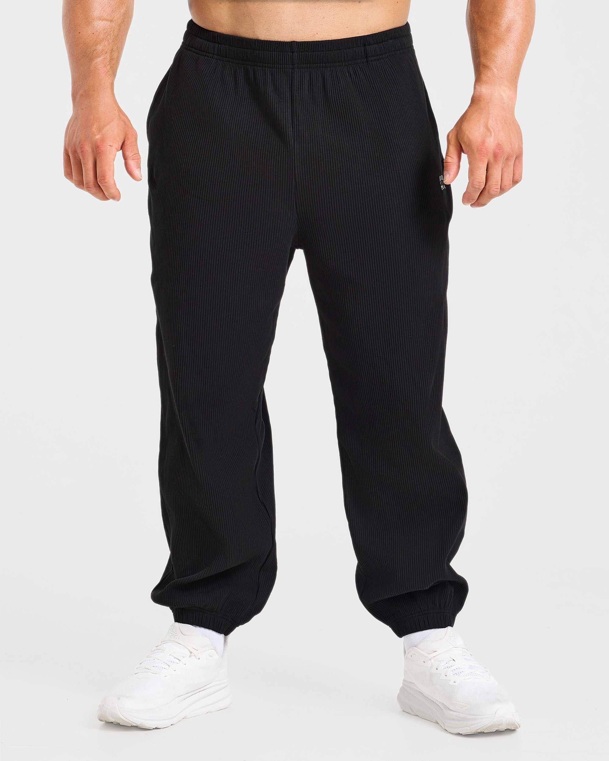 Wesley Vissers x Oversized Ribbed Joggers - Schwarz