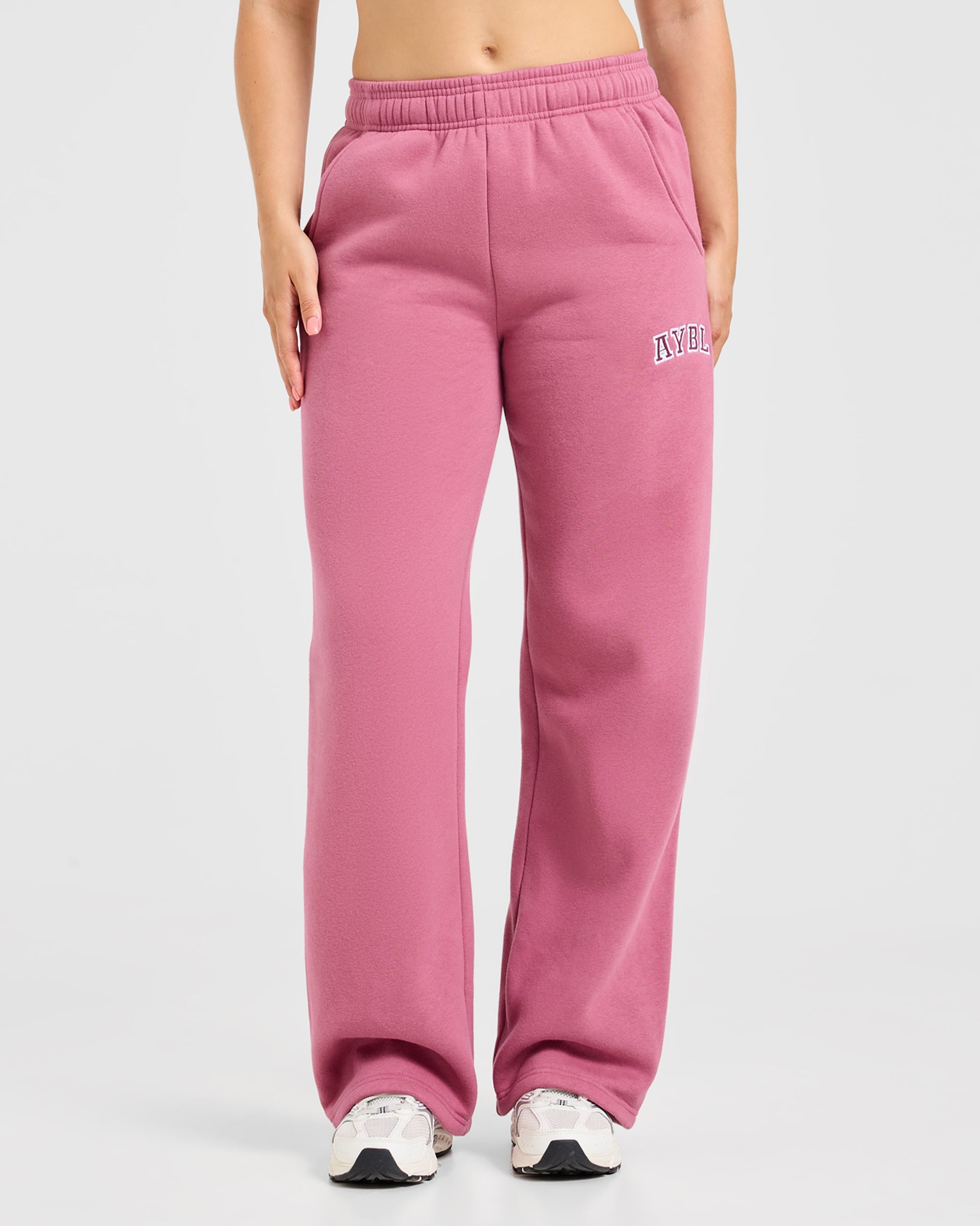 Varsity 2.0 Oversized Straight Leg Joggers - Dusty Rose