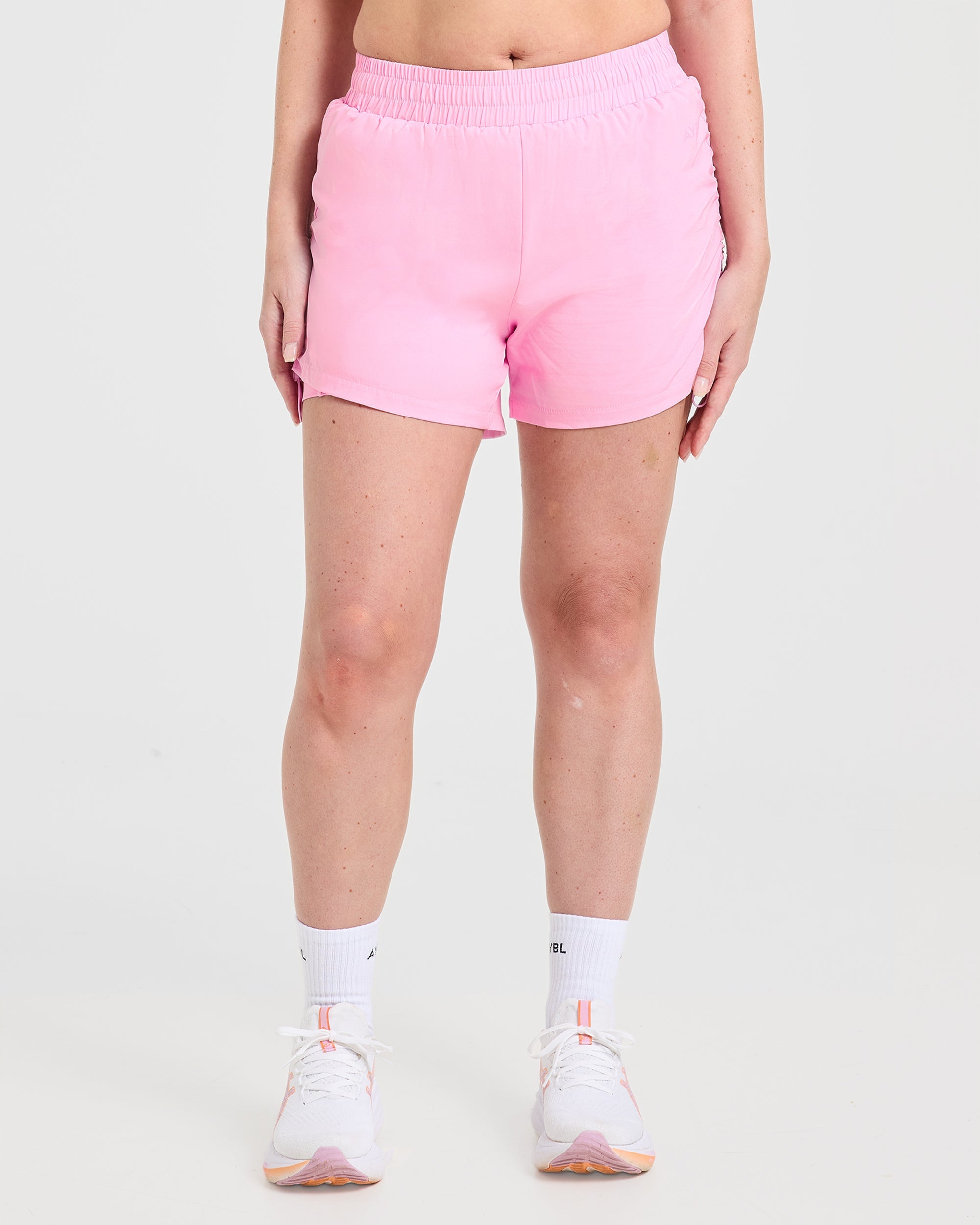 Run Ruched Shorts - Spring Rosa