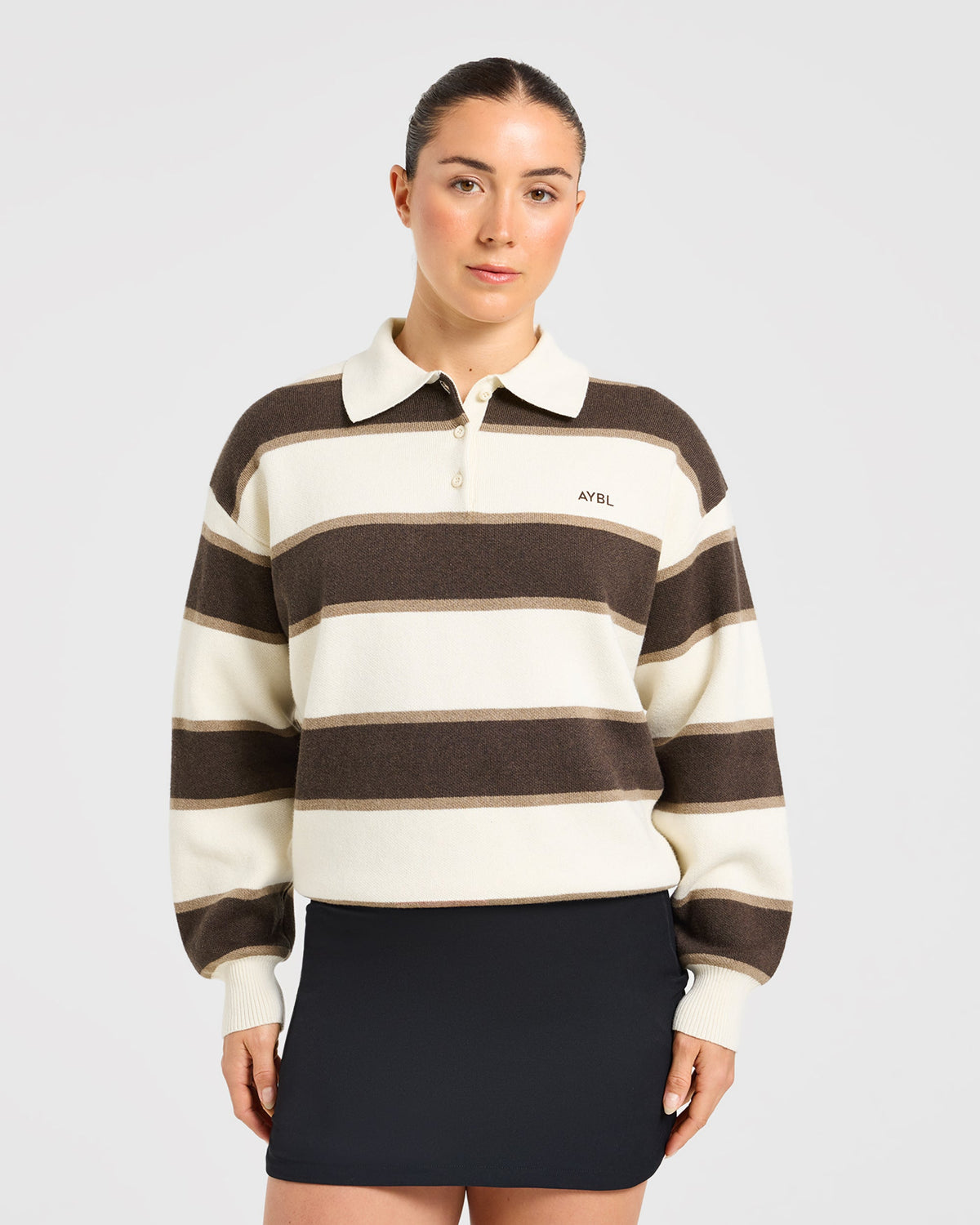Signature Relaxed Knitted Polo - Beige/Braun