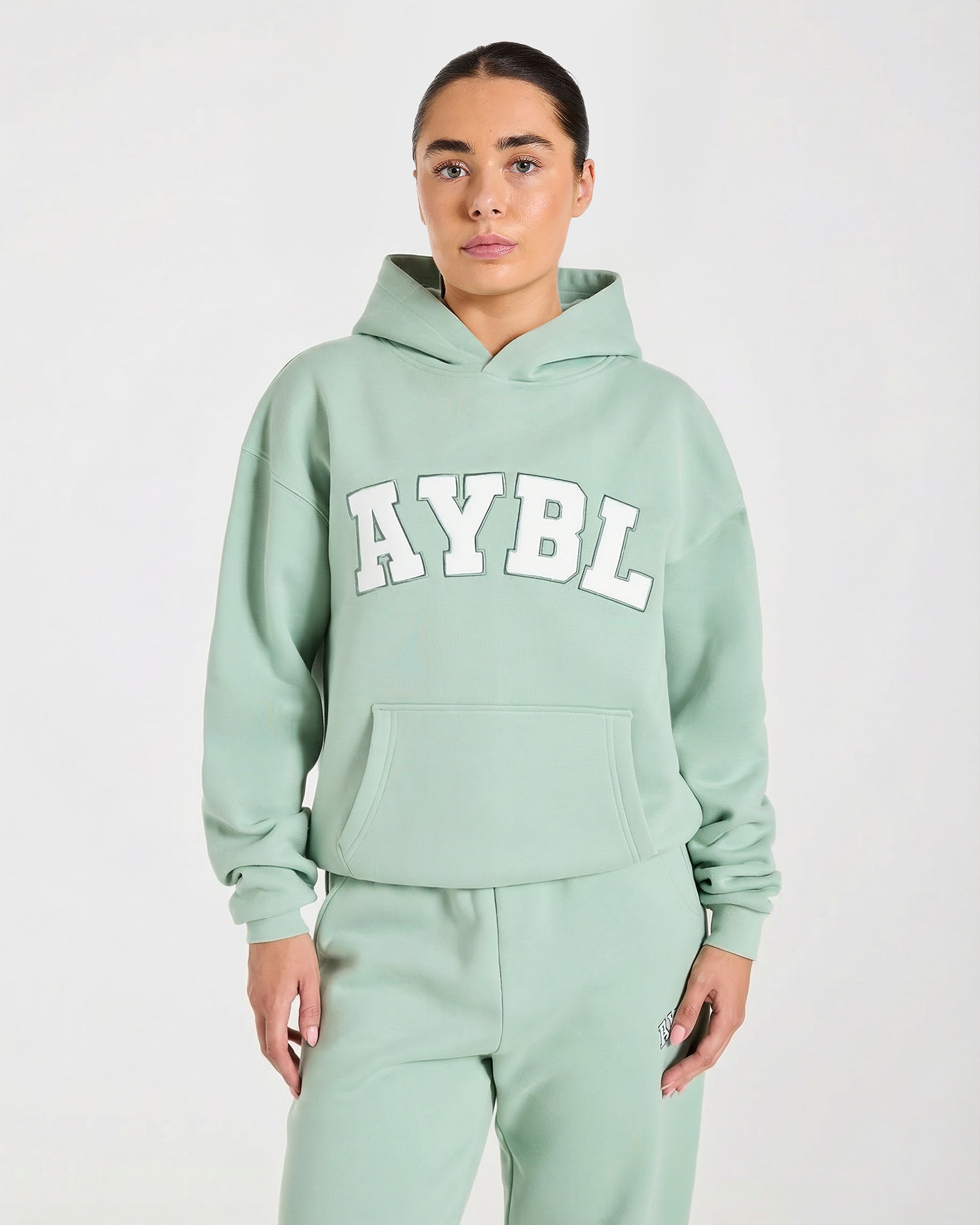 Varsity 2.0 Oversized Hoodie - Sage Grün