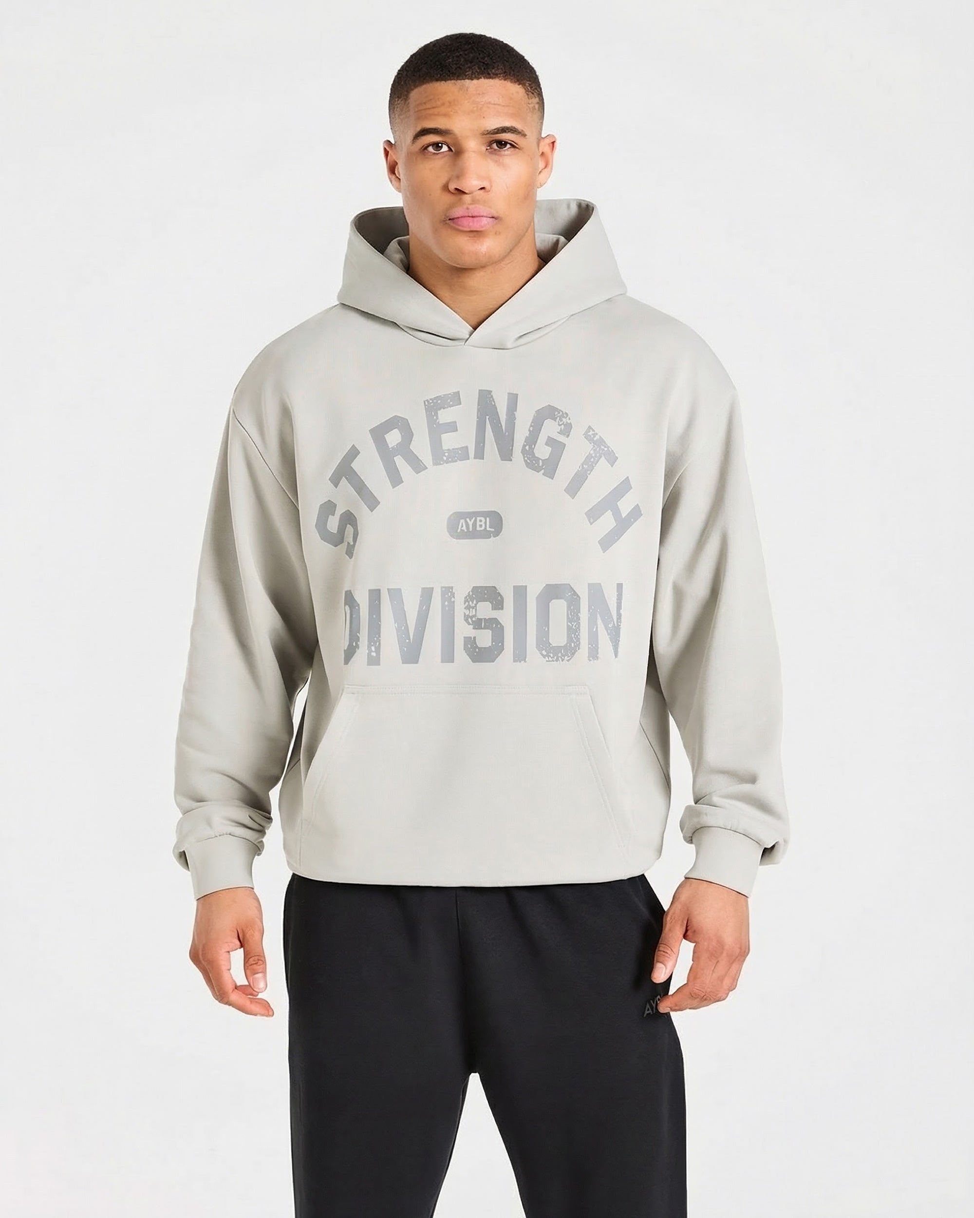 Strength Division Oversized Hoodie - Iced Grau