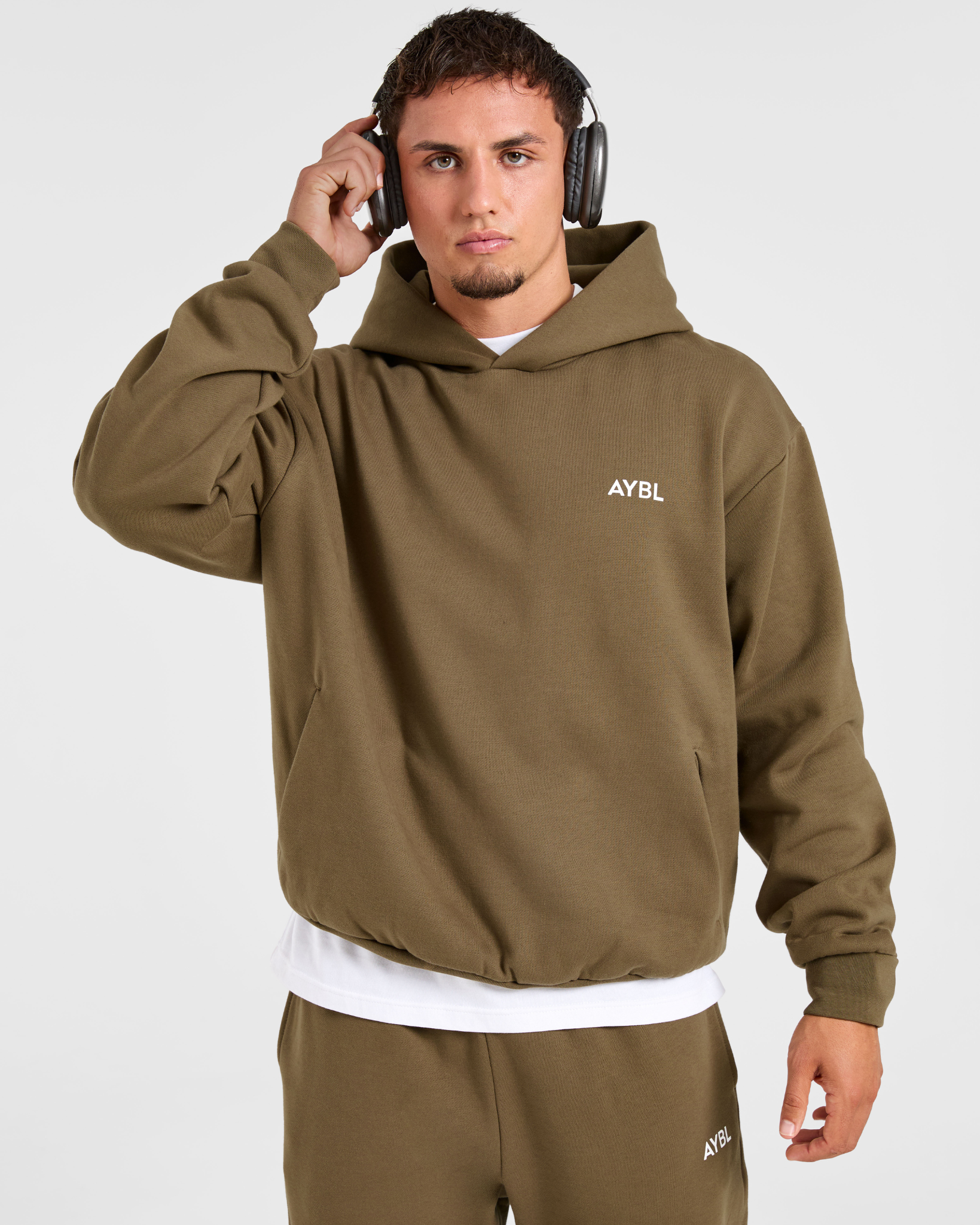 Essential Oversized Hoodie - Olive Grün