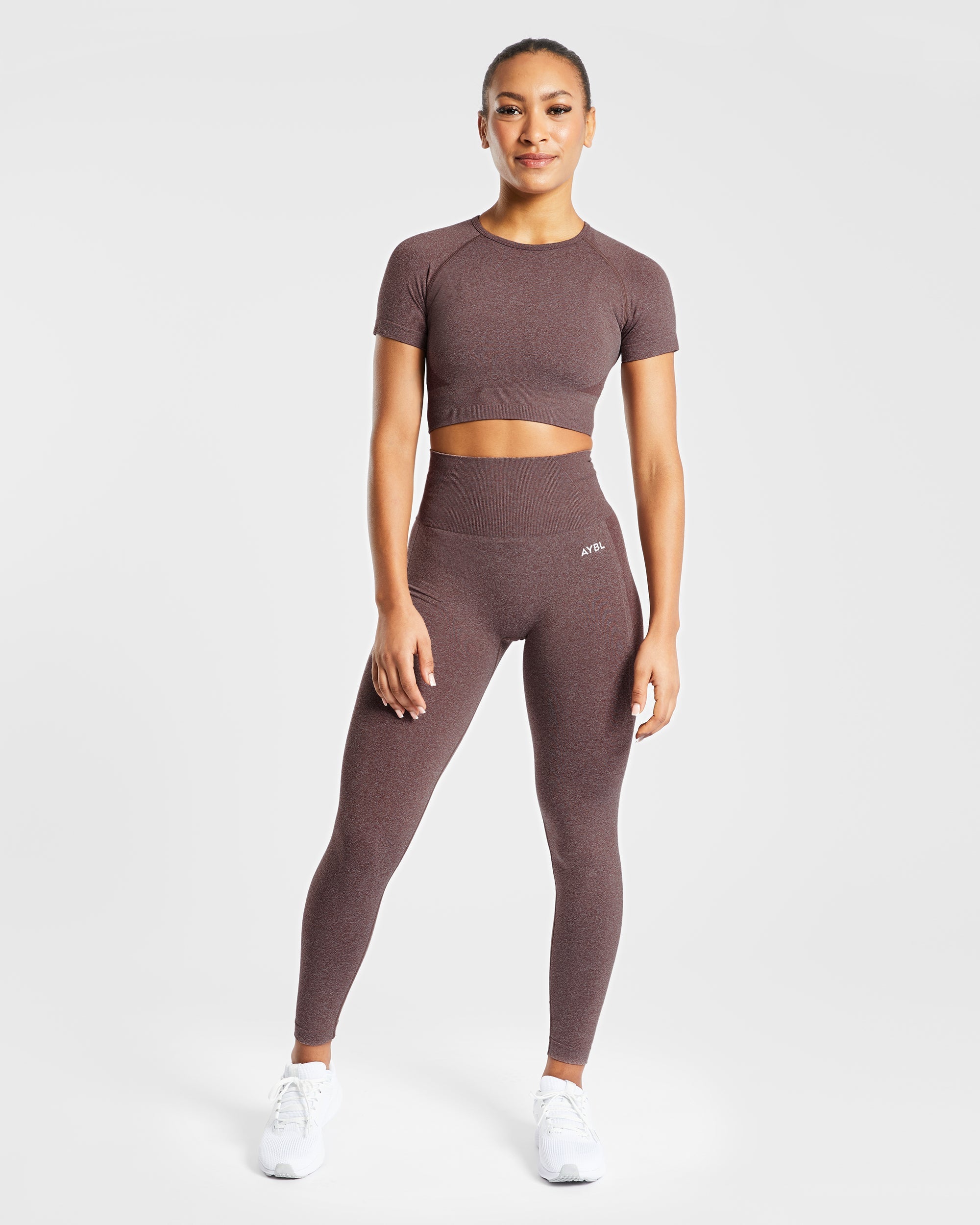 Empower Seamless Crop Top - Braun Marl