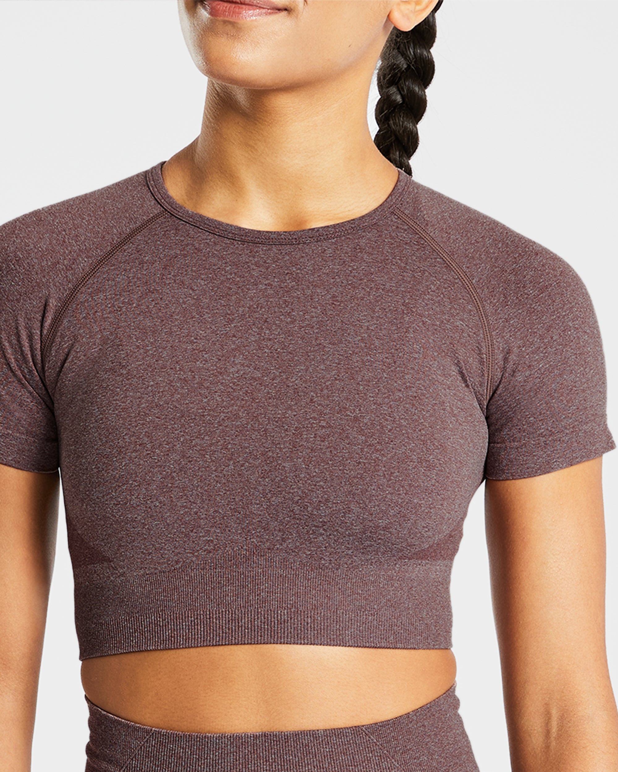 Empower Seamless Crop Top - Braun Marl