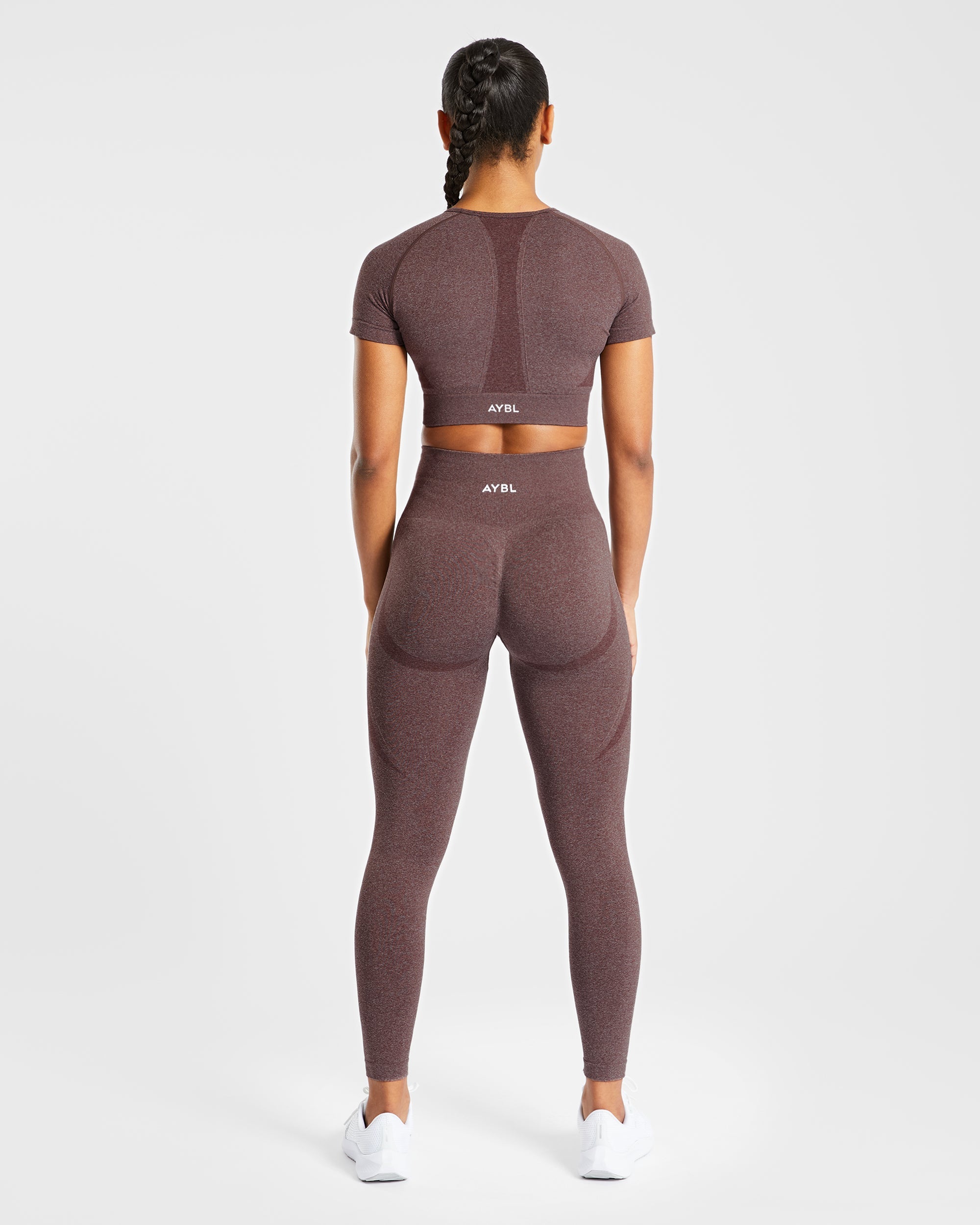 Empower Seamless Crop Top - Braun Marl