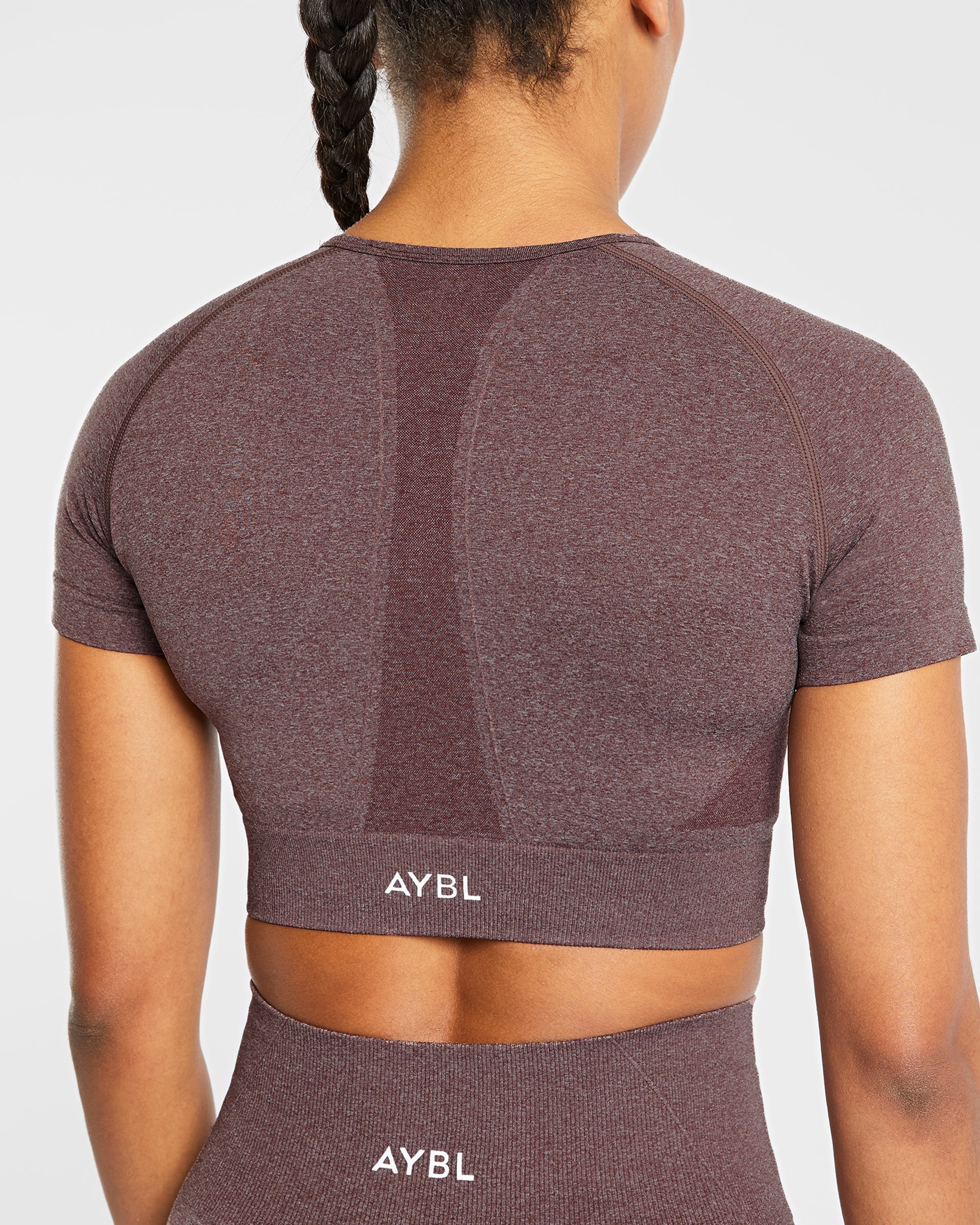 Empower Seamless Crop Top - Braun Marl
