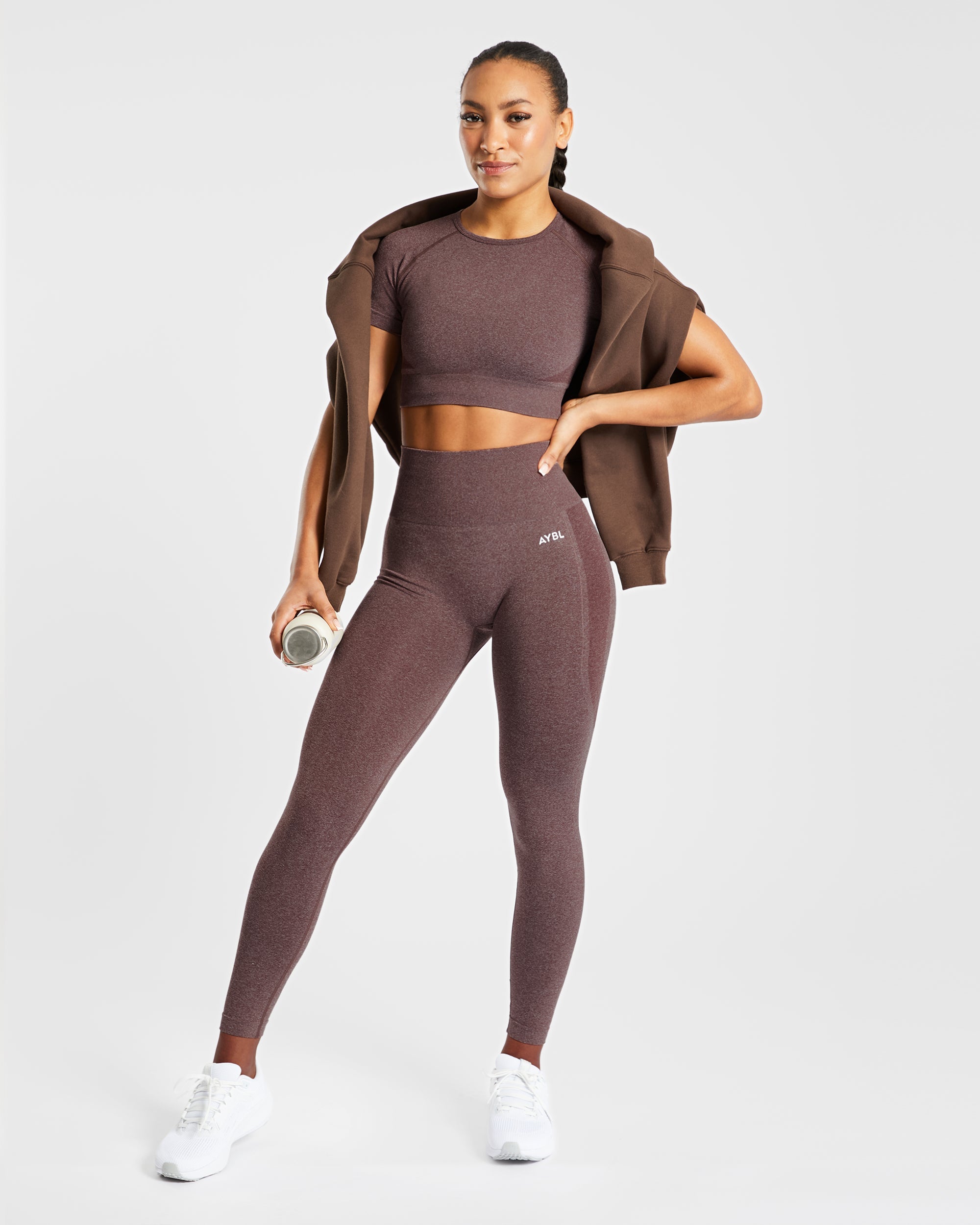 Empower Seamless Crop Top - Braun Marl
