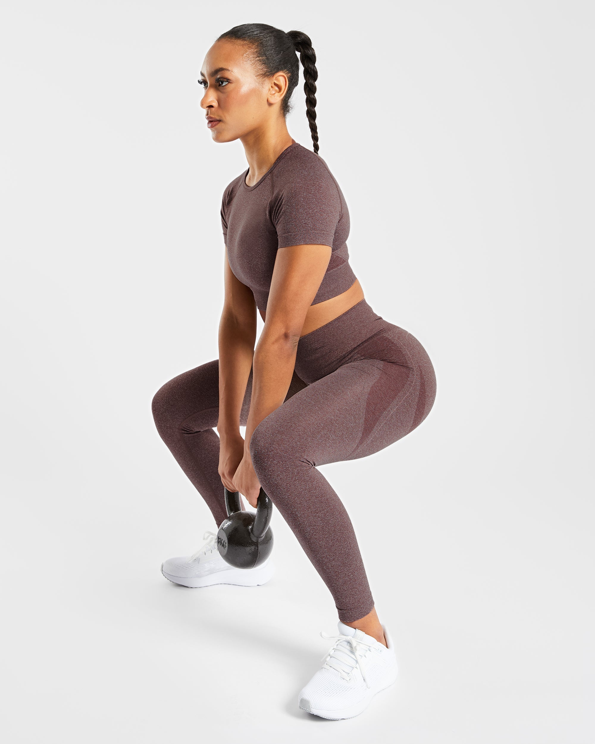Empower Seamless Crop Top - Braun Marl