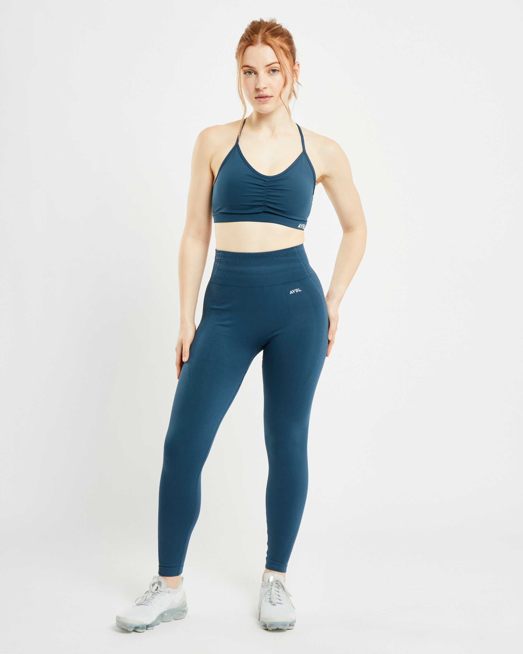 Essential Ruched Sports Bra - Marine Blau
