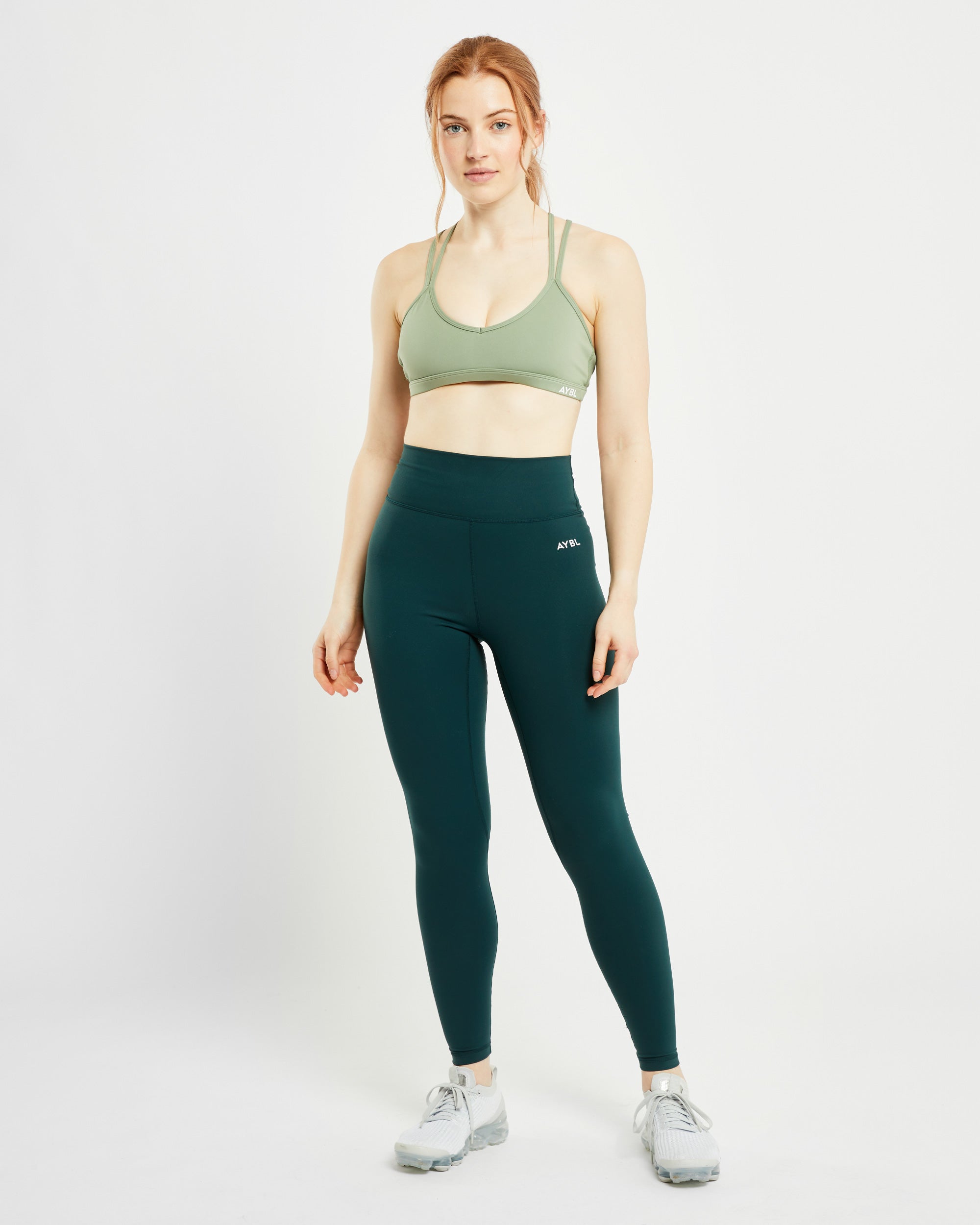 Essential Strappy Sports Bra - Olive Grün
