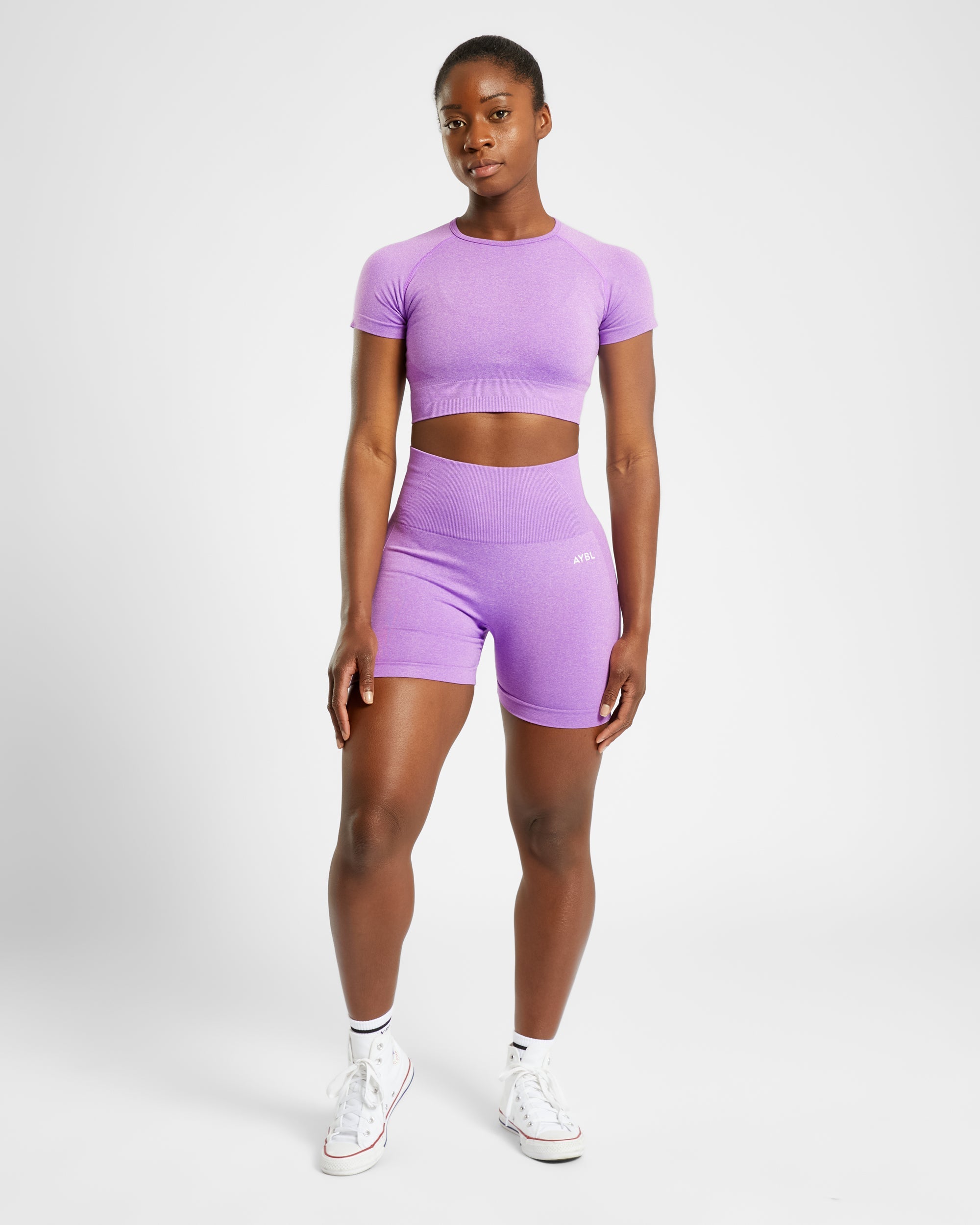 Empower Seamless Crop Top - Lila Marl