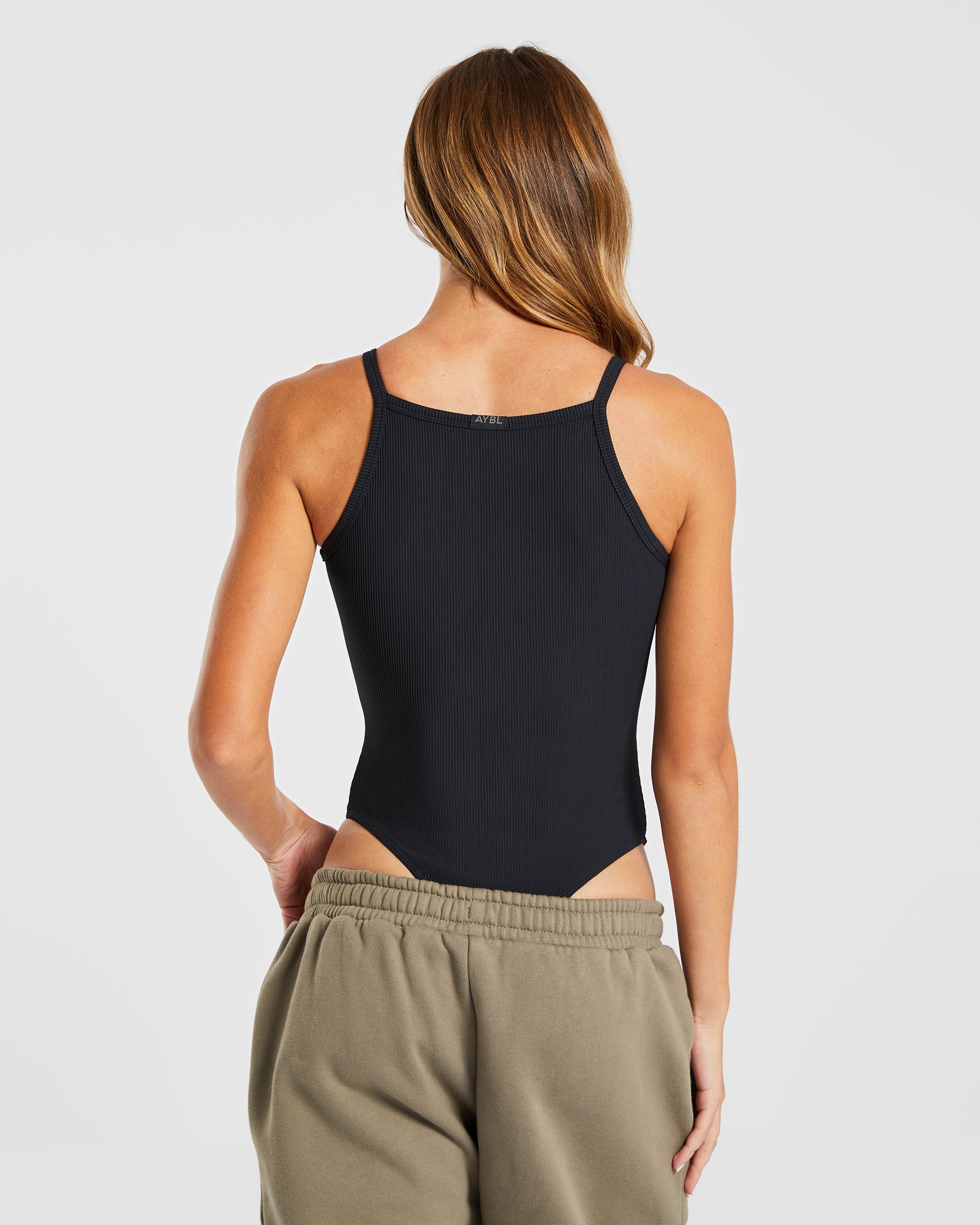 Sculpt Ribbed Bodysuit - Schwarz