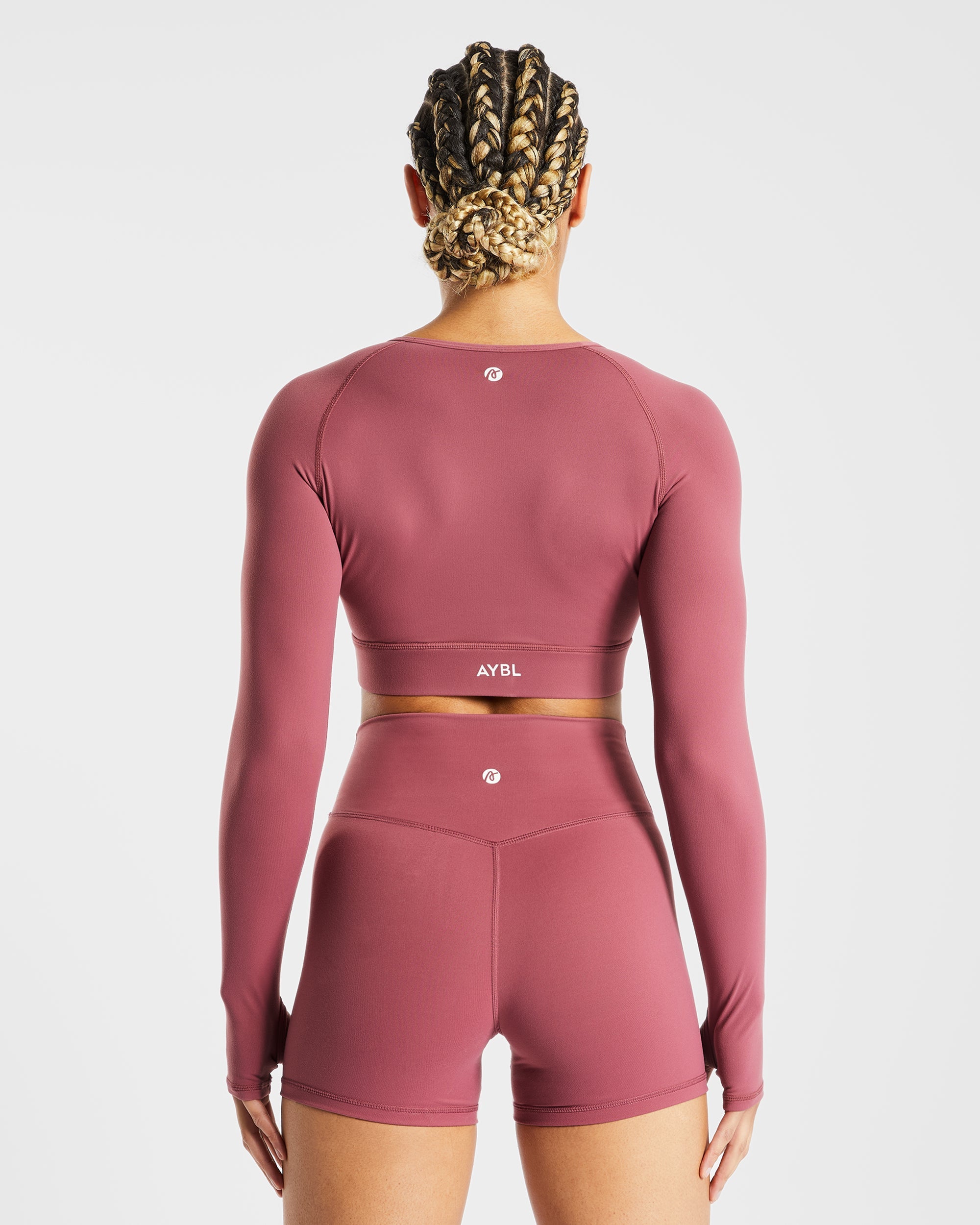 Core Long Sleeve Crop Top - Brick Rot