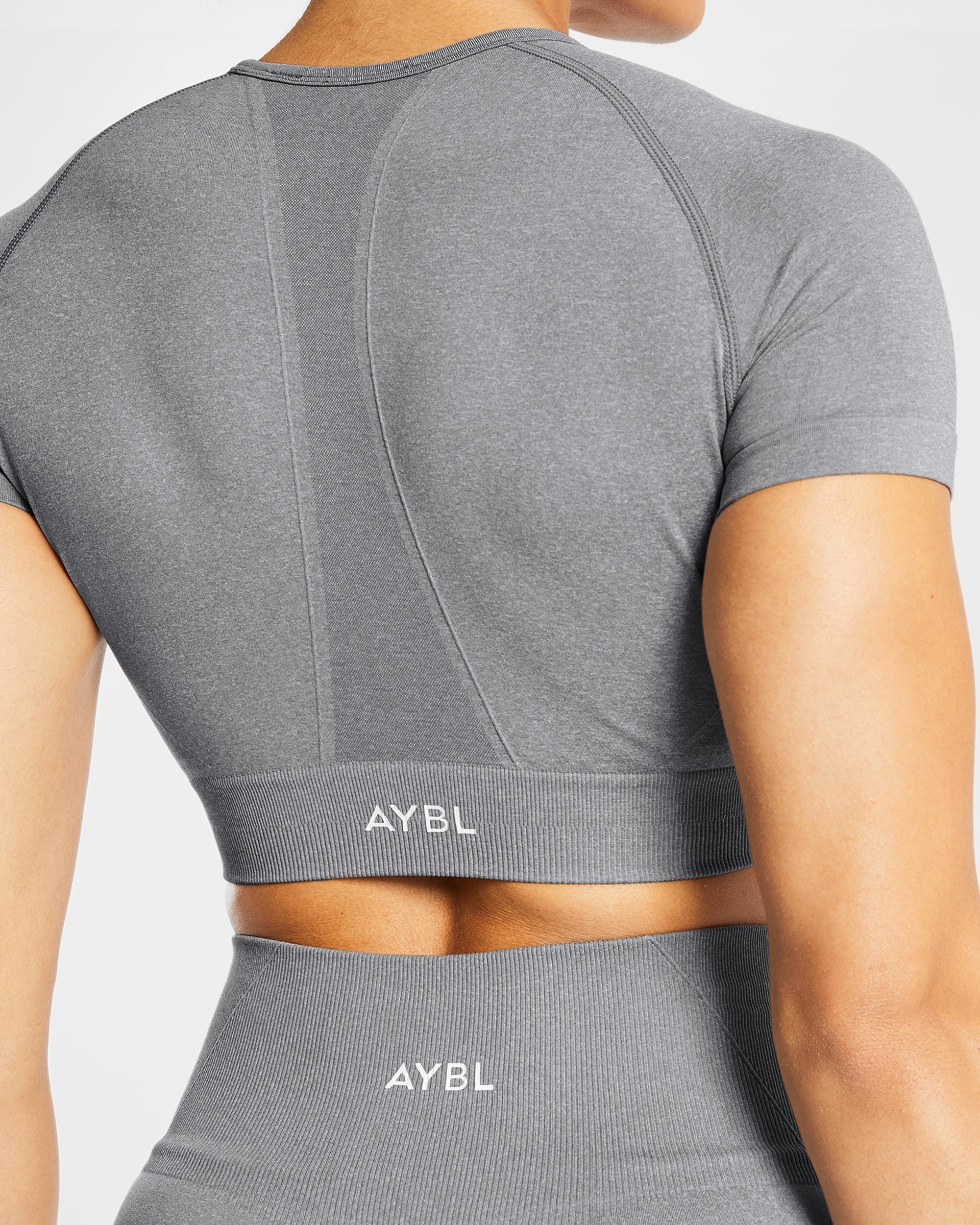 Empower Seamless Crop Top - Grau Marl
