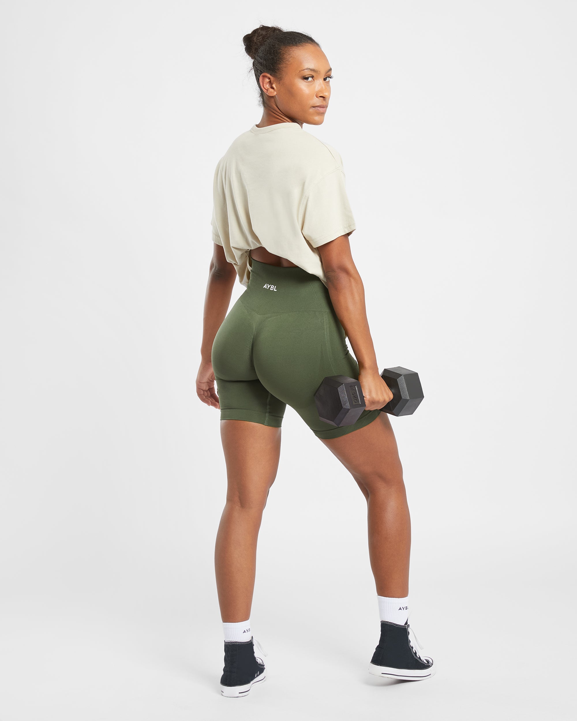 Empower Seamless Cycling Shorts - Khaki Grün