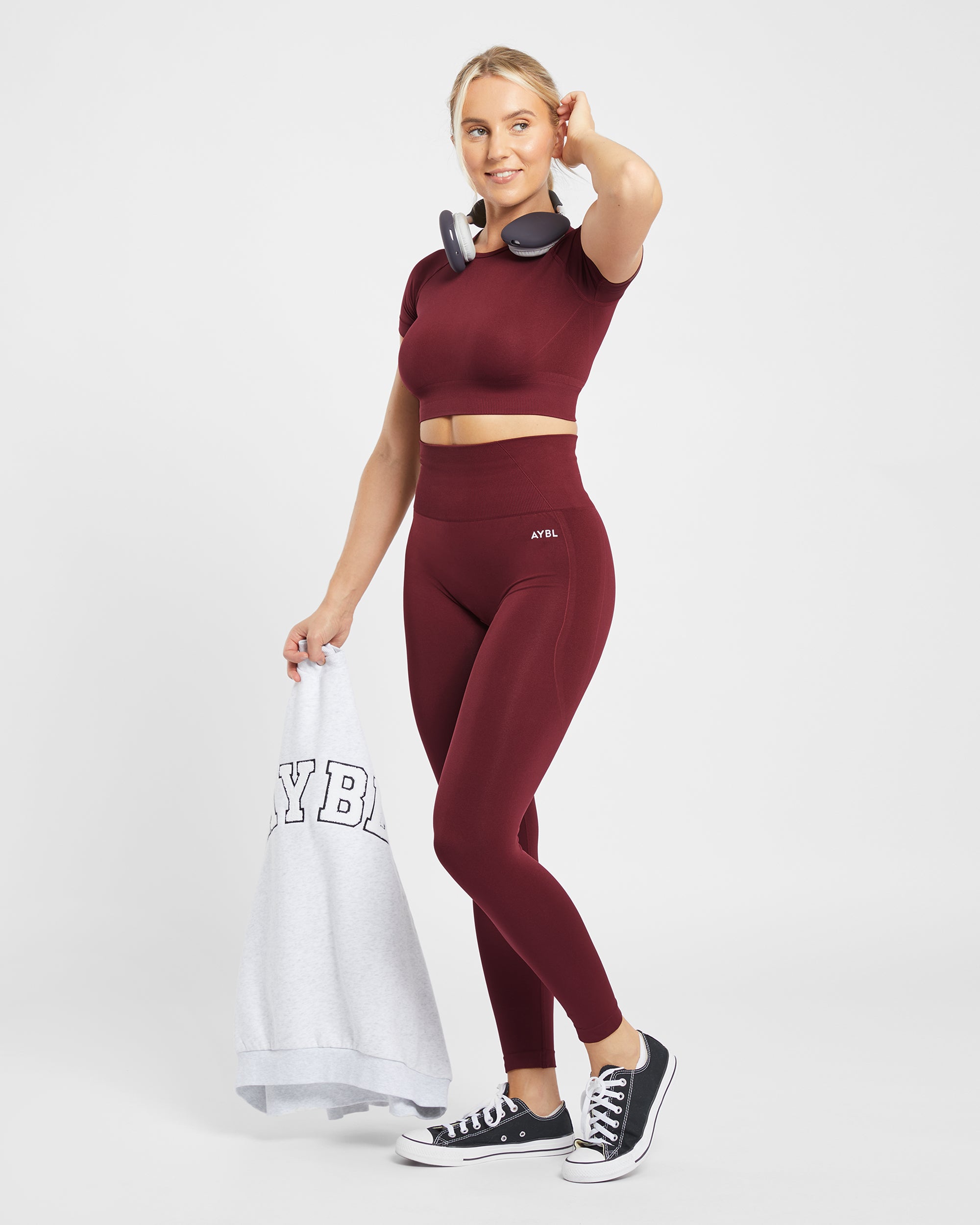 Empower Seamless Crop Top - Rot Wine