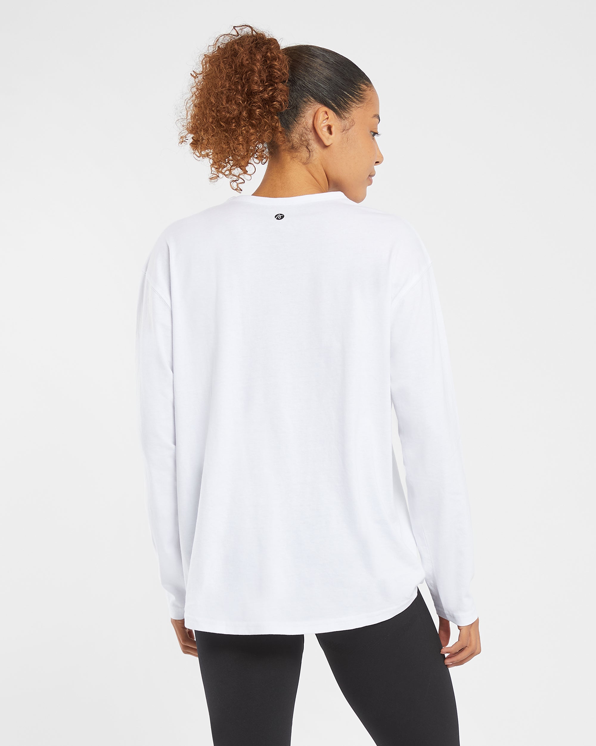 Essential Oversized Long Sleeve T Shirt - Weiß