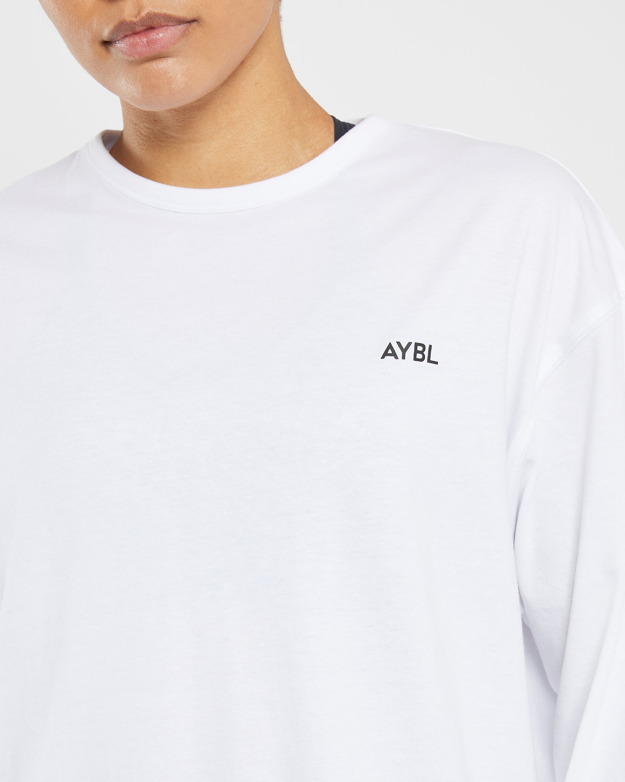 Essential Oversized Long Sleeve T Shirt - Weiß