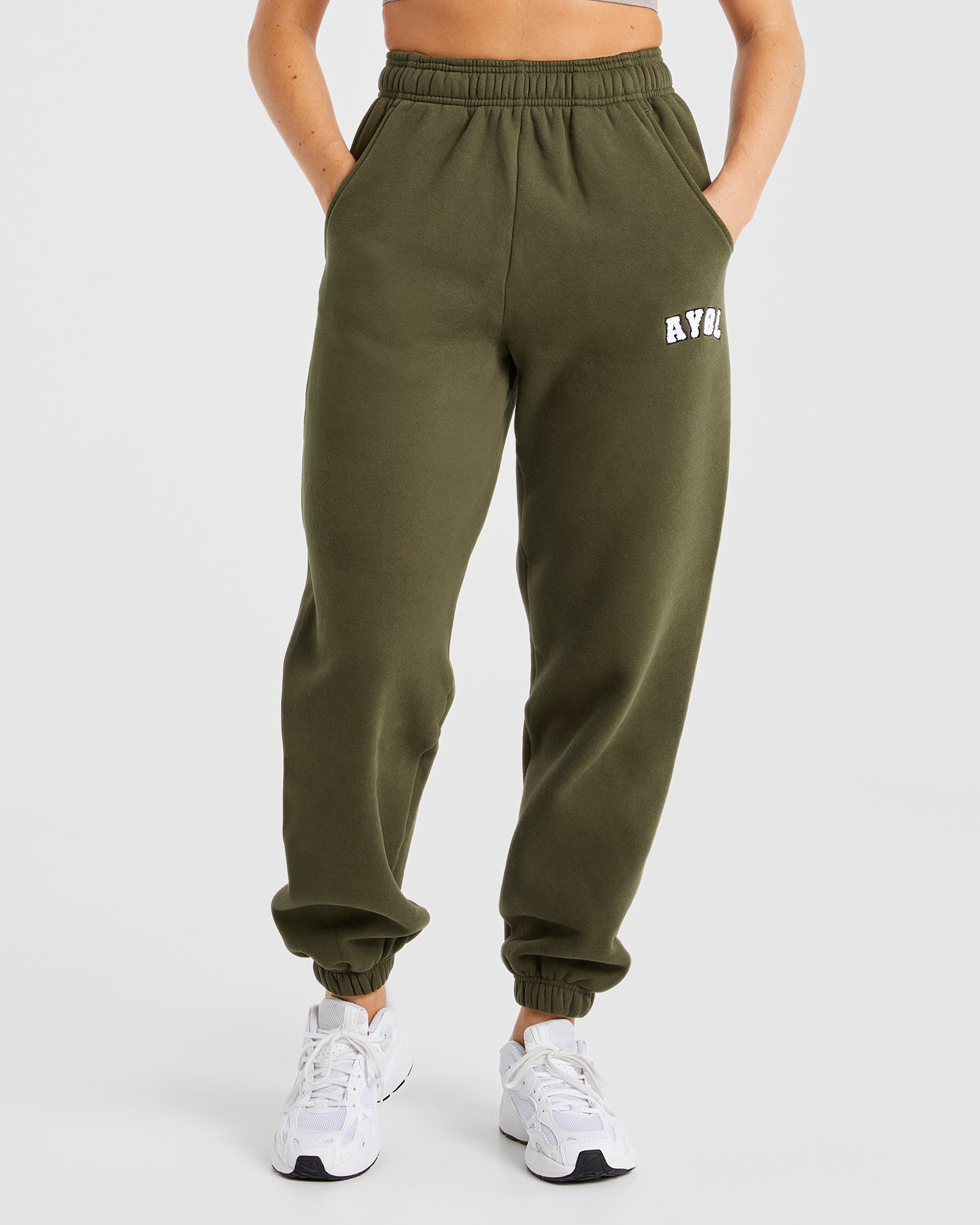 Varsity Oversized Joggers Khaki