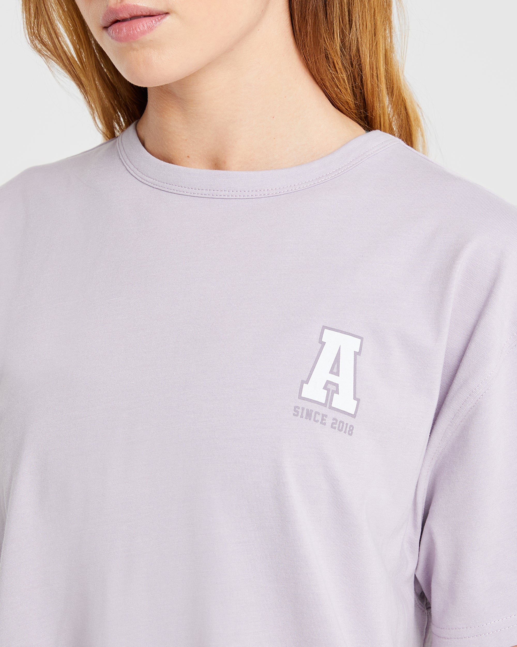 Varsity Statement Oversized T Shirt - Lila
