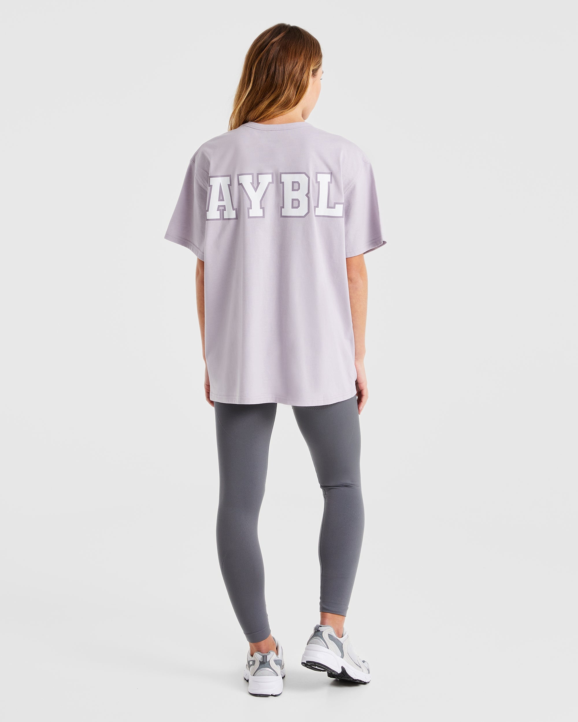 Varsity Statement Oversized T Shirt - Lila