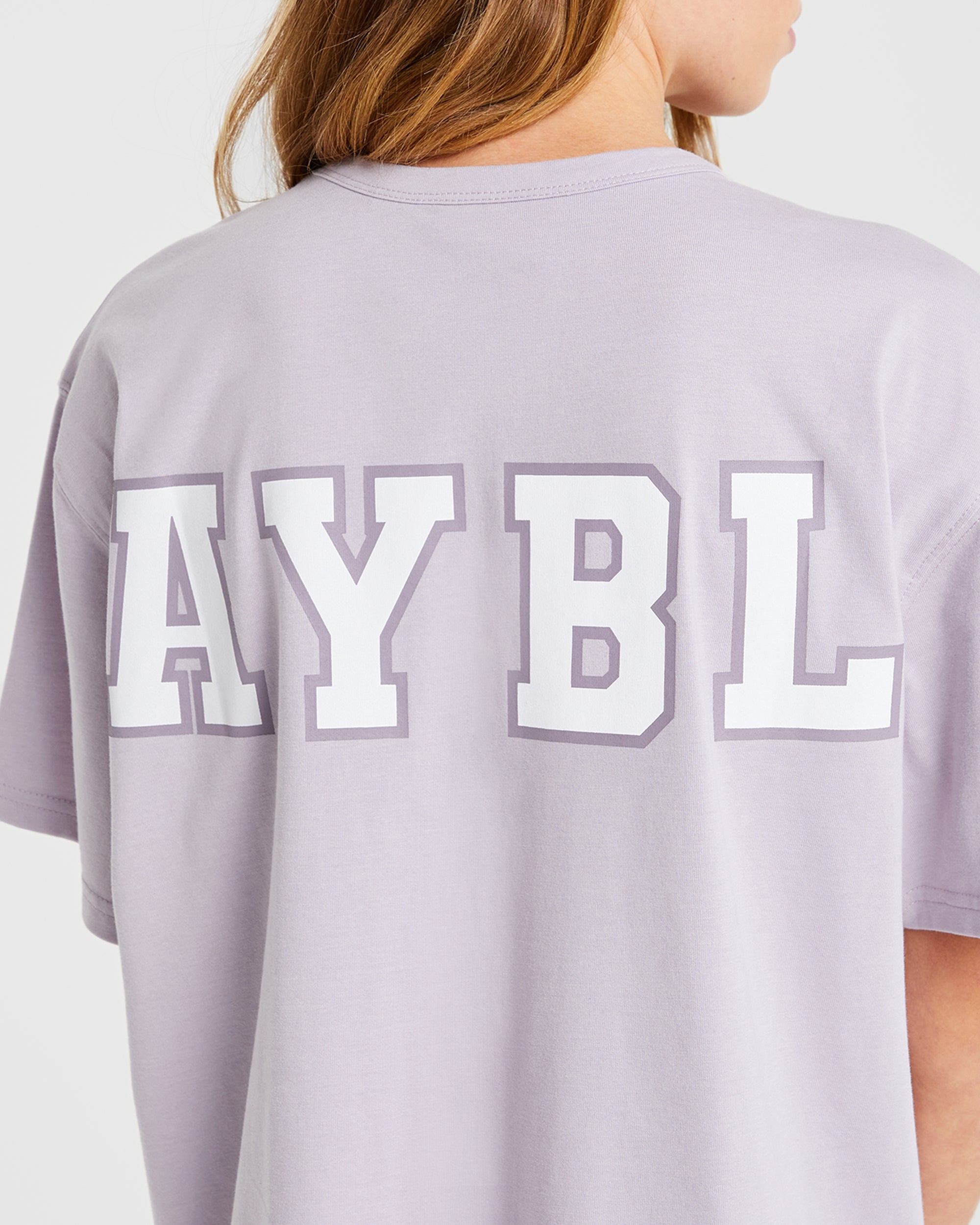 Varsity Statement Oversized T Shirt - Lila