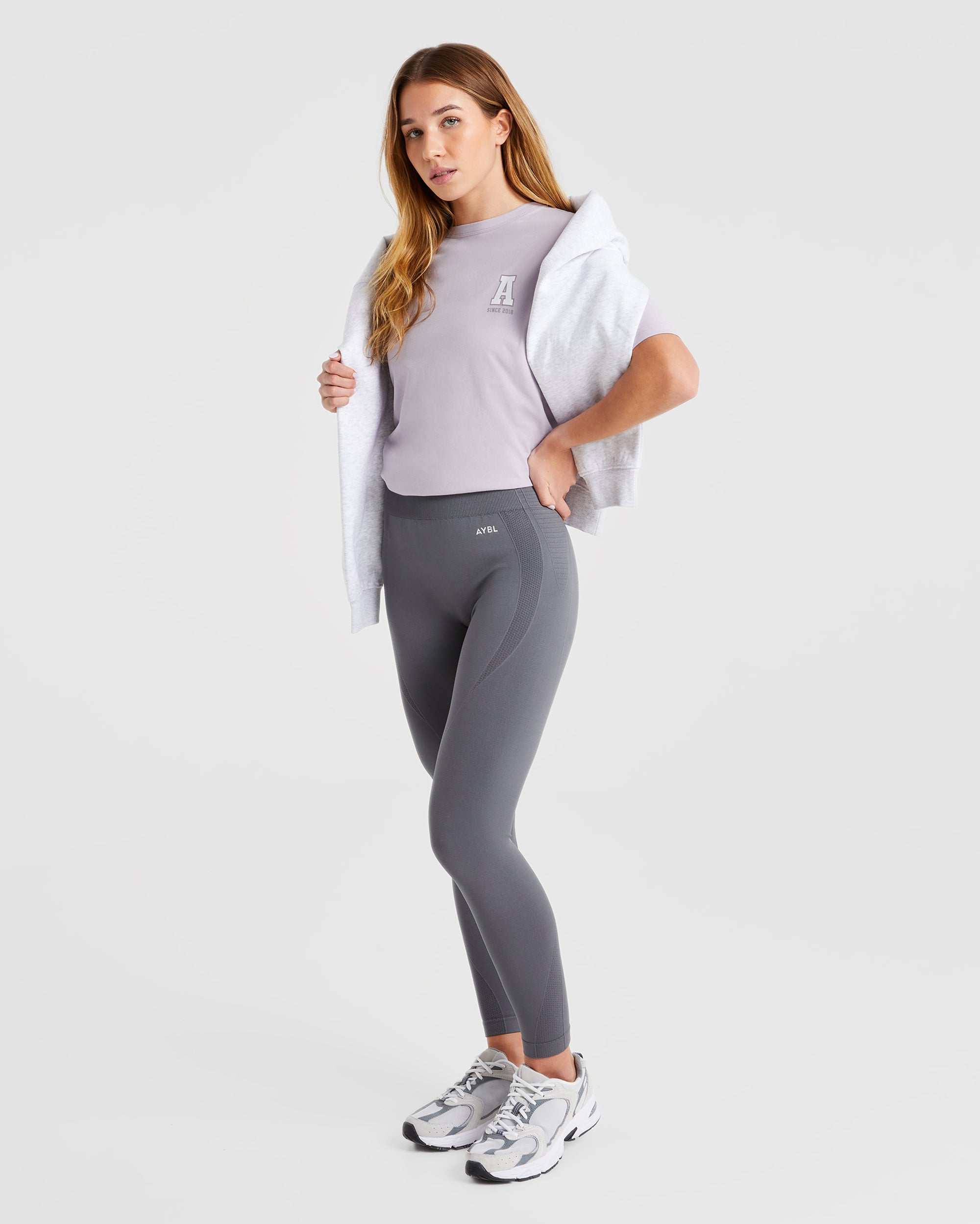 Varsity Statement Oversized T Shirt - Lila
