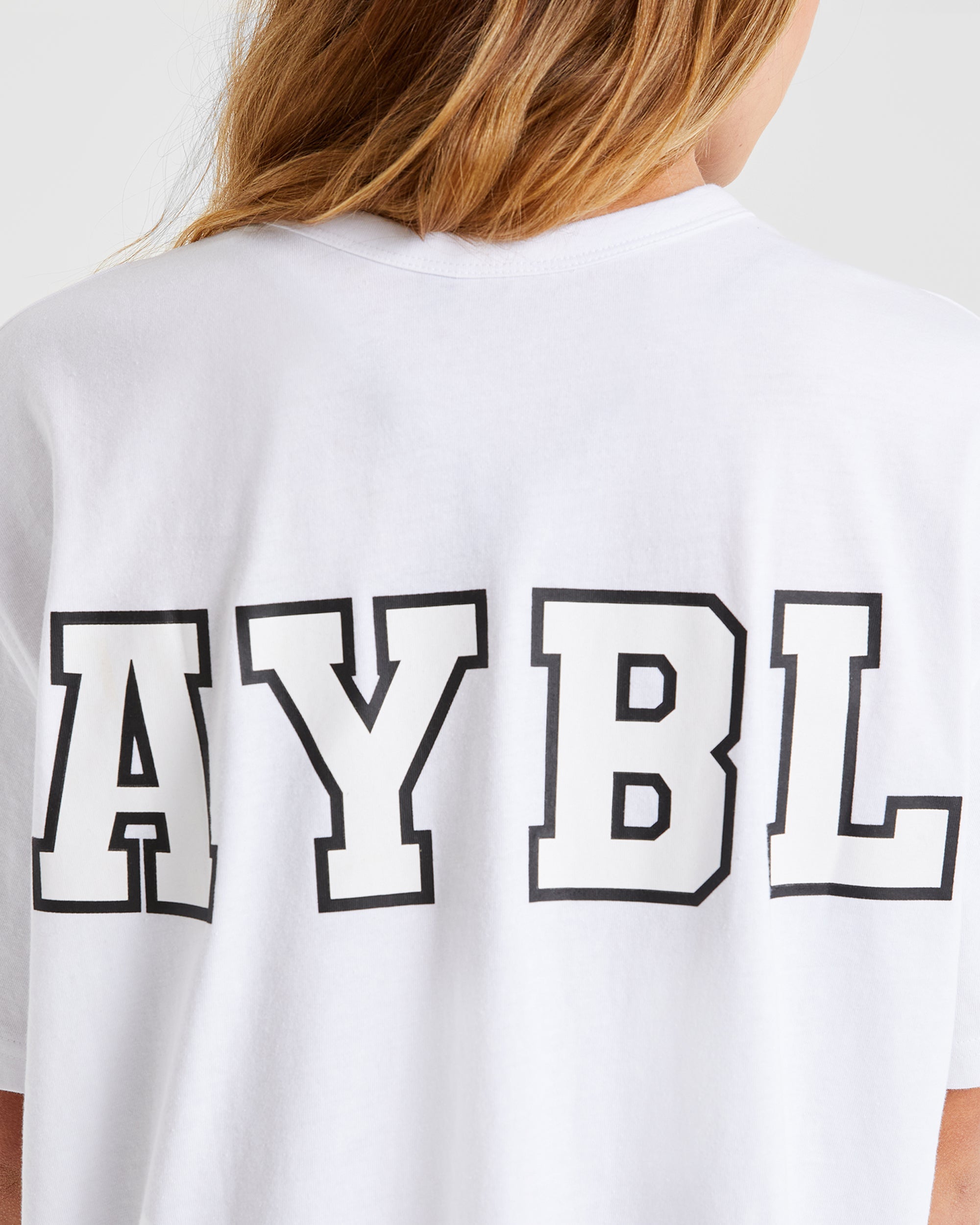 Varsity Statement Oversized T Shirt - Weiß