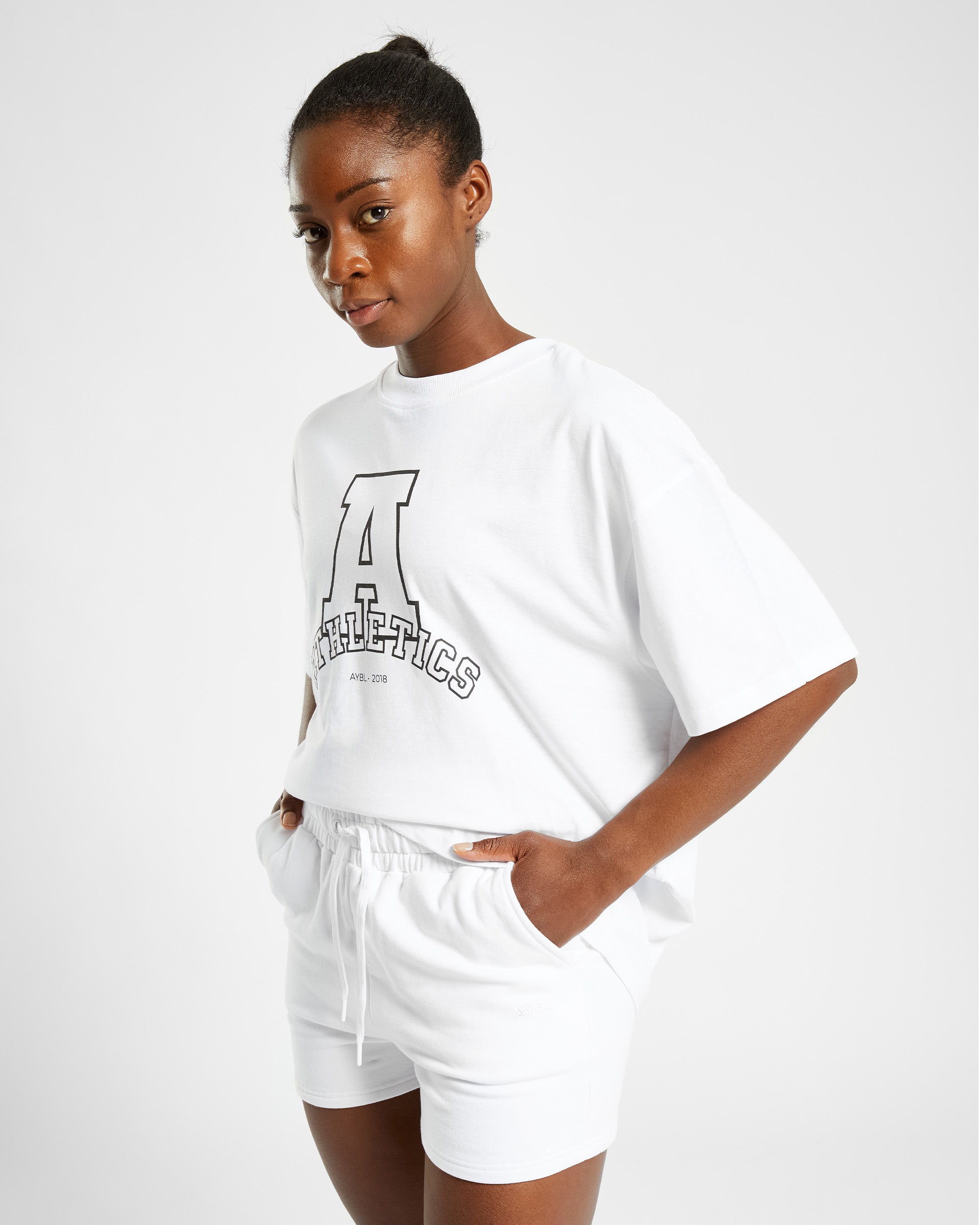 Athletics Varsity Oversized T Shirt - Weiß