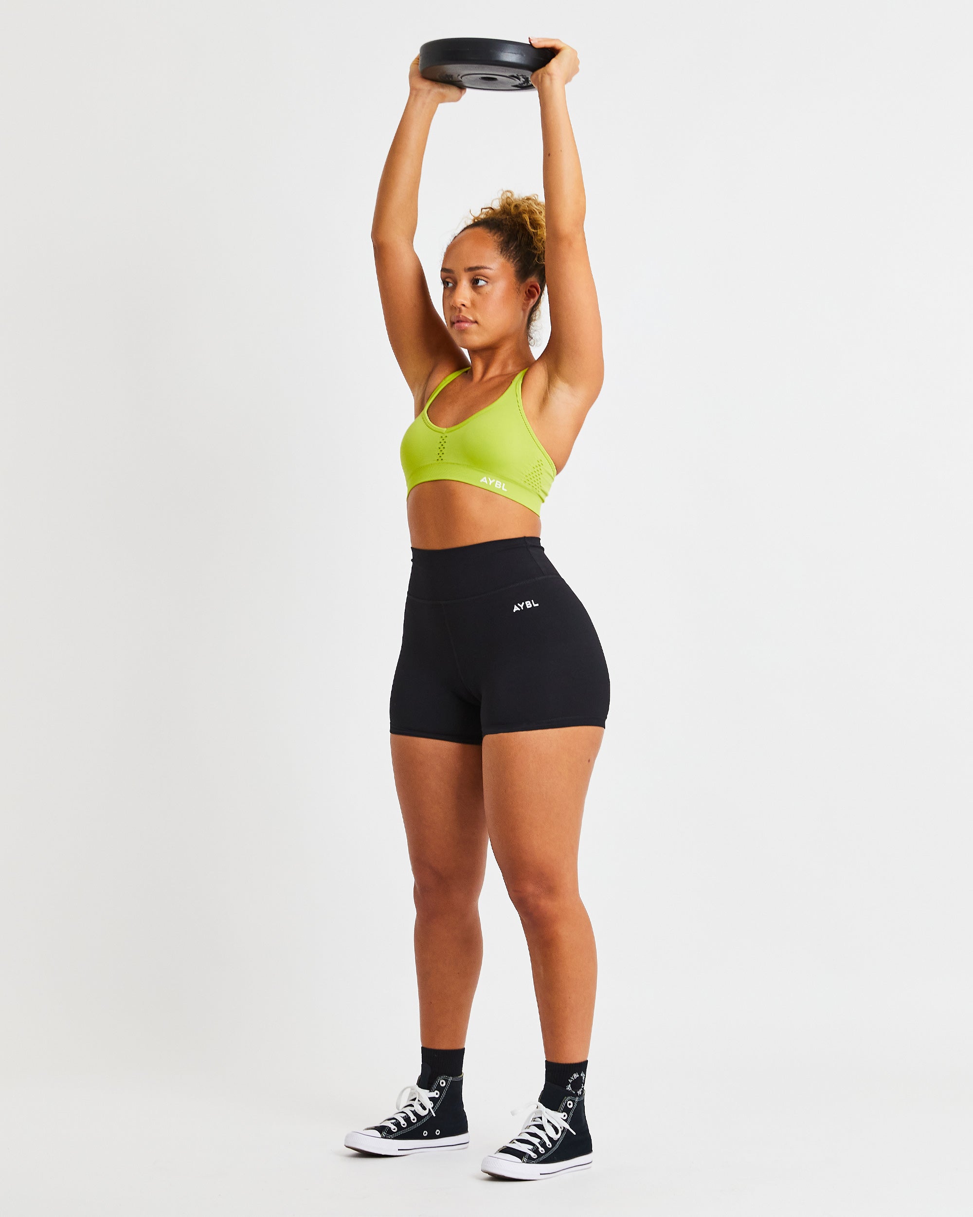 Essential Seamless Strappy Sports Bra - Lime Grün