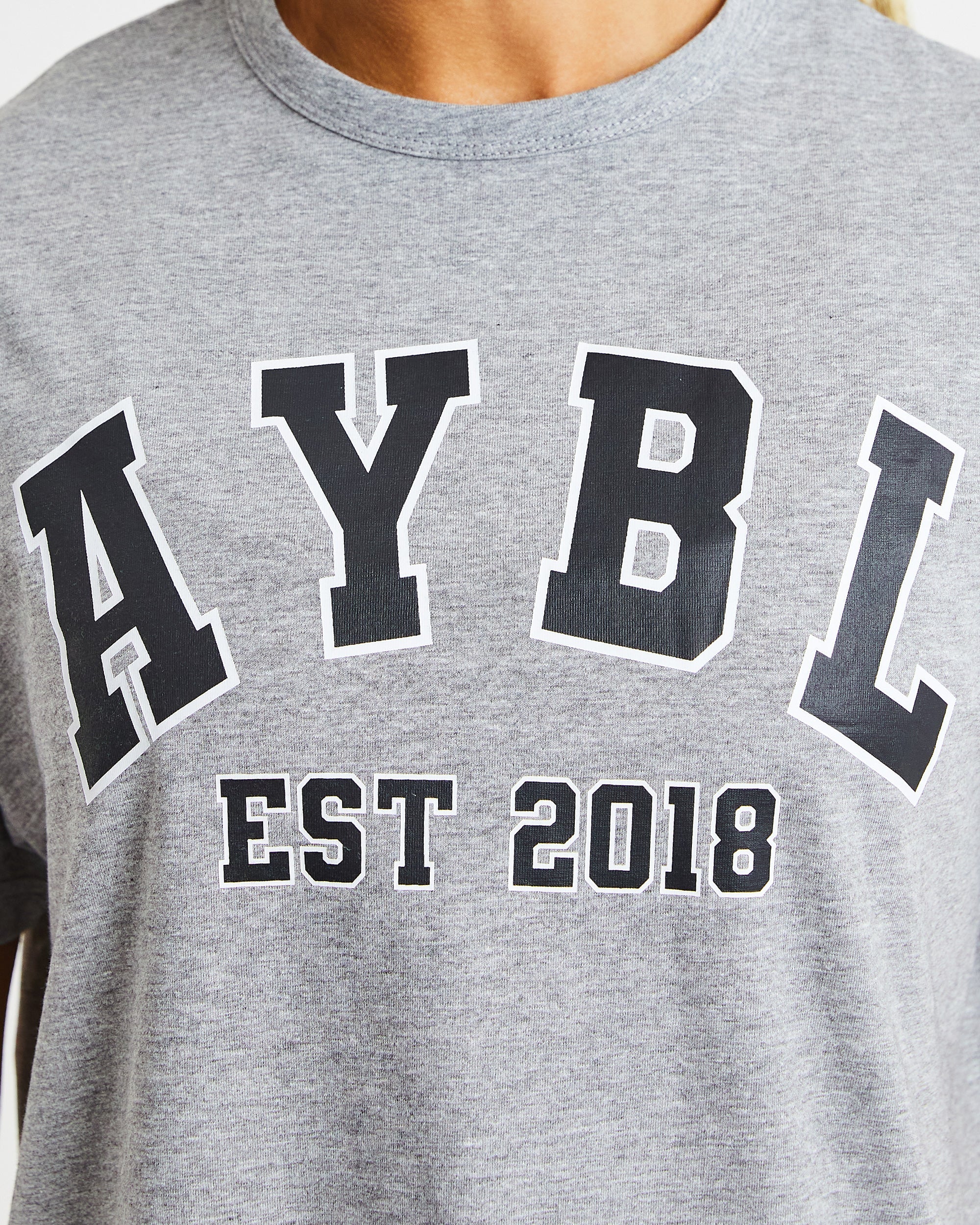 Varsity Oversized T Shirt - Heather Grau