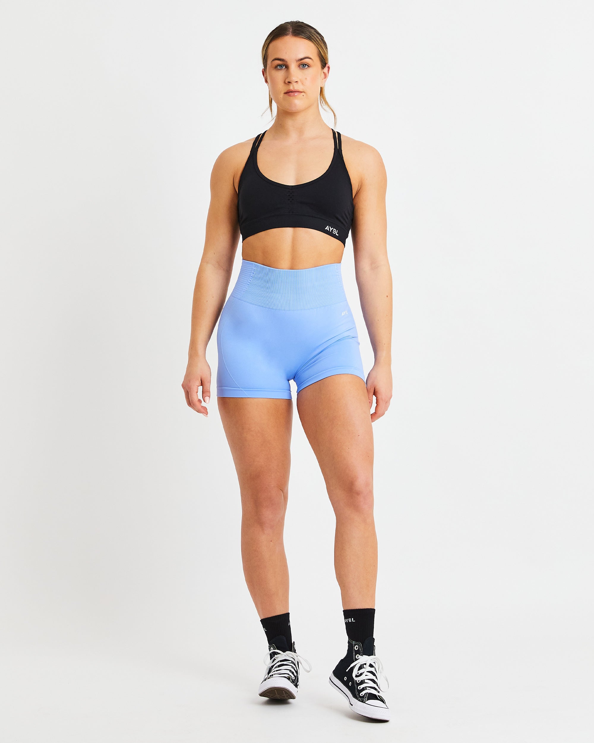 Essential Seamless Strappy Sports Bra - Schwarz