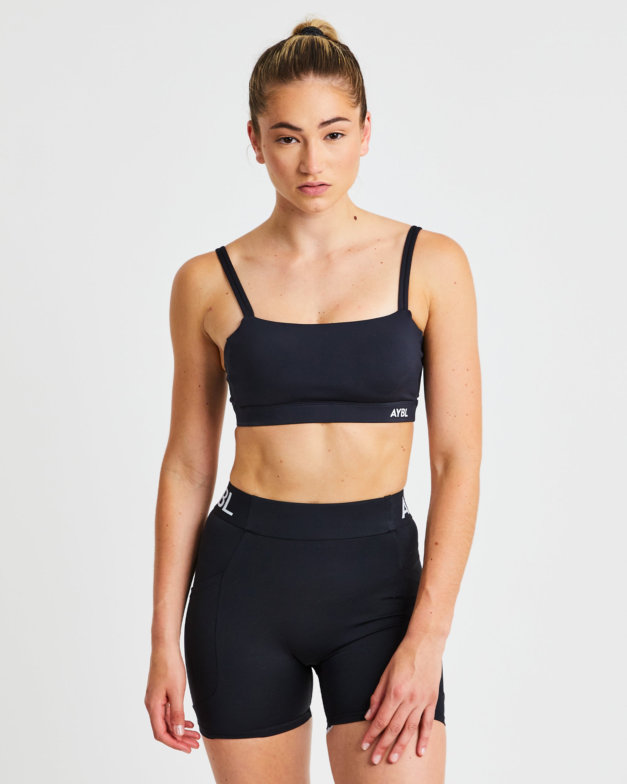 Black sports bra and shorts online