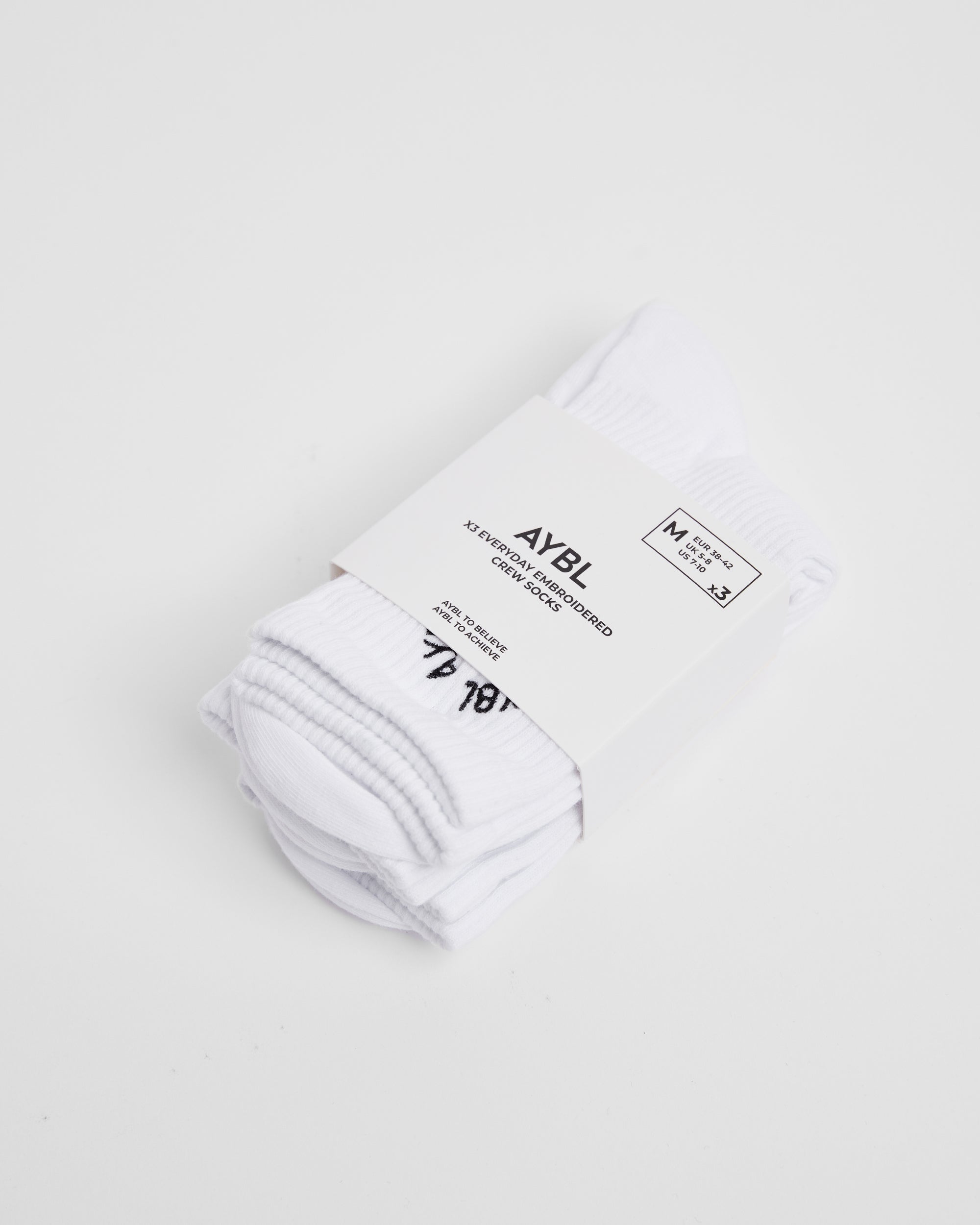 Everyday Embroidered Crew Socks (3 Pack) - Wei§