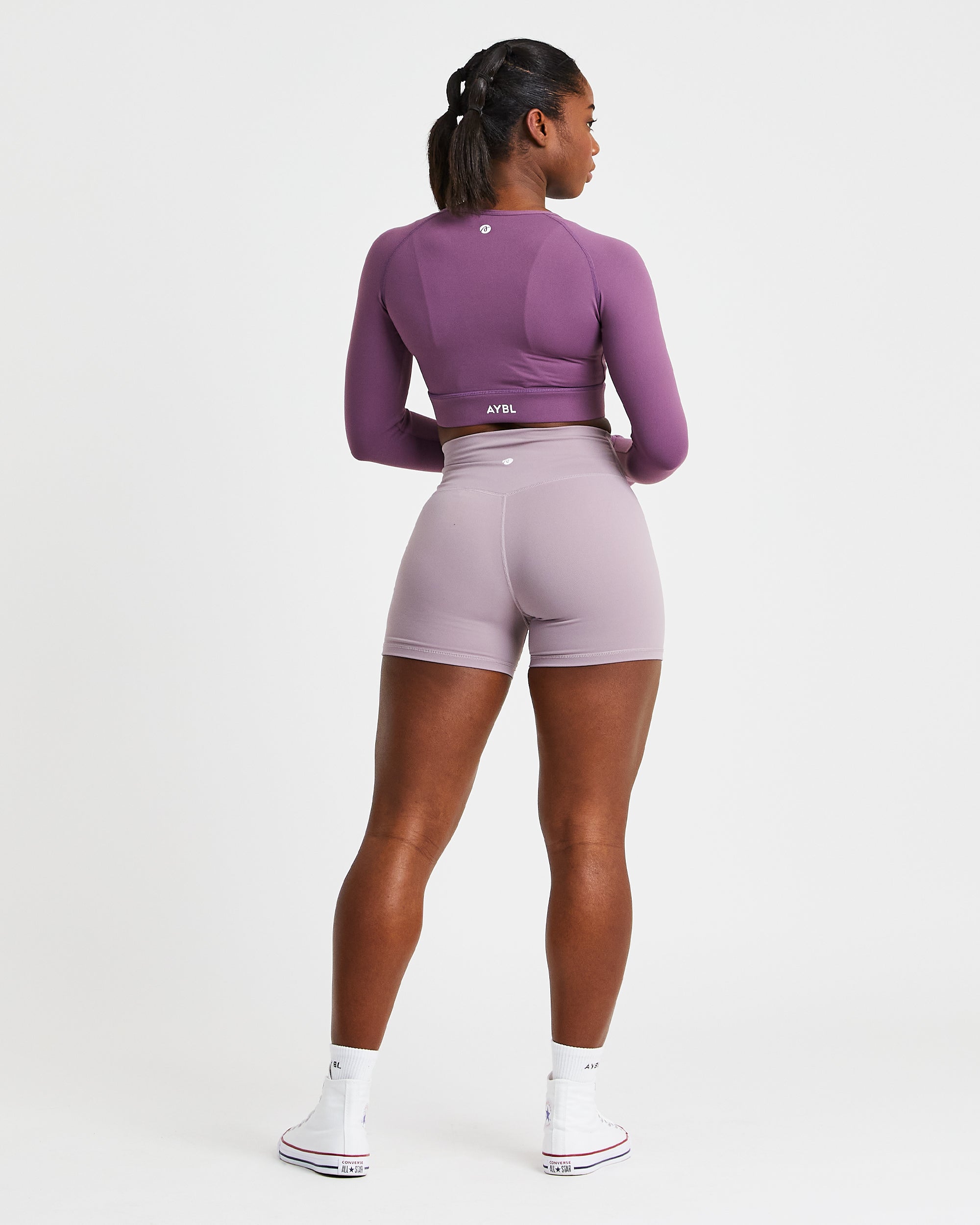 Core Long Sleeve Crop Top - Lila