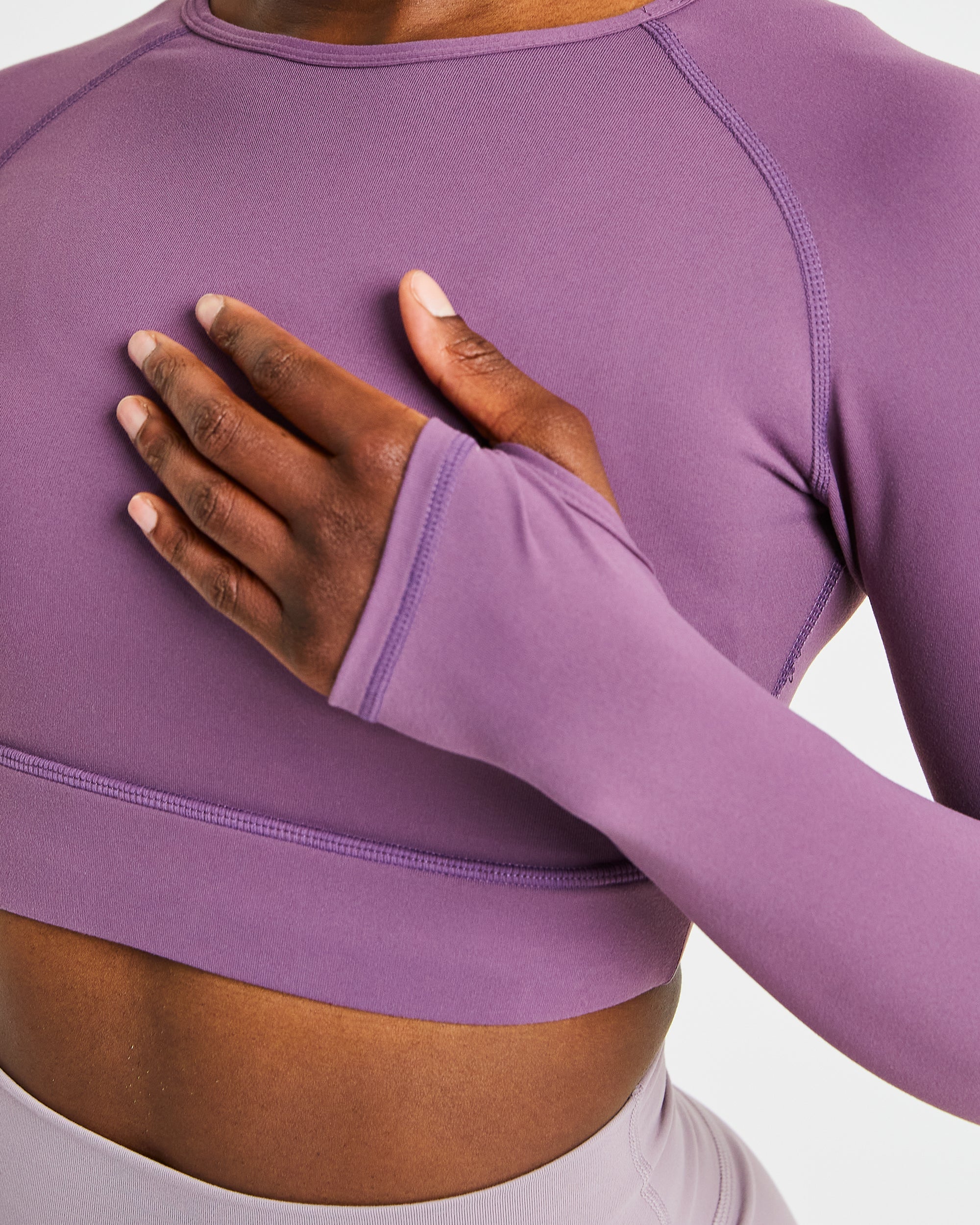 Core Long Sleeve Crop Top - Lila