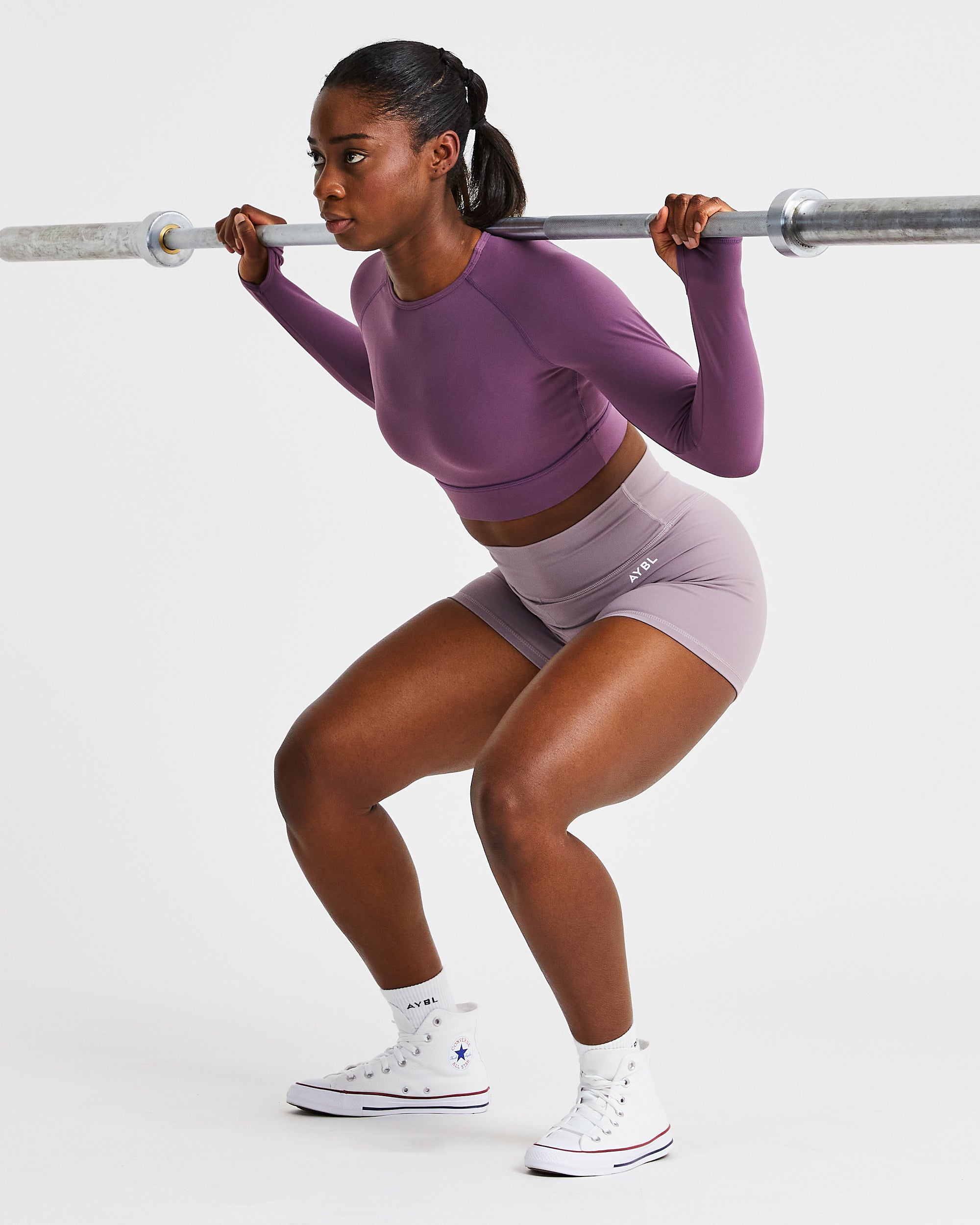Core Long Sleeve Crop Top - Lila