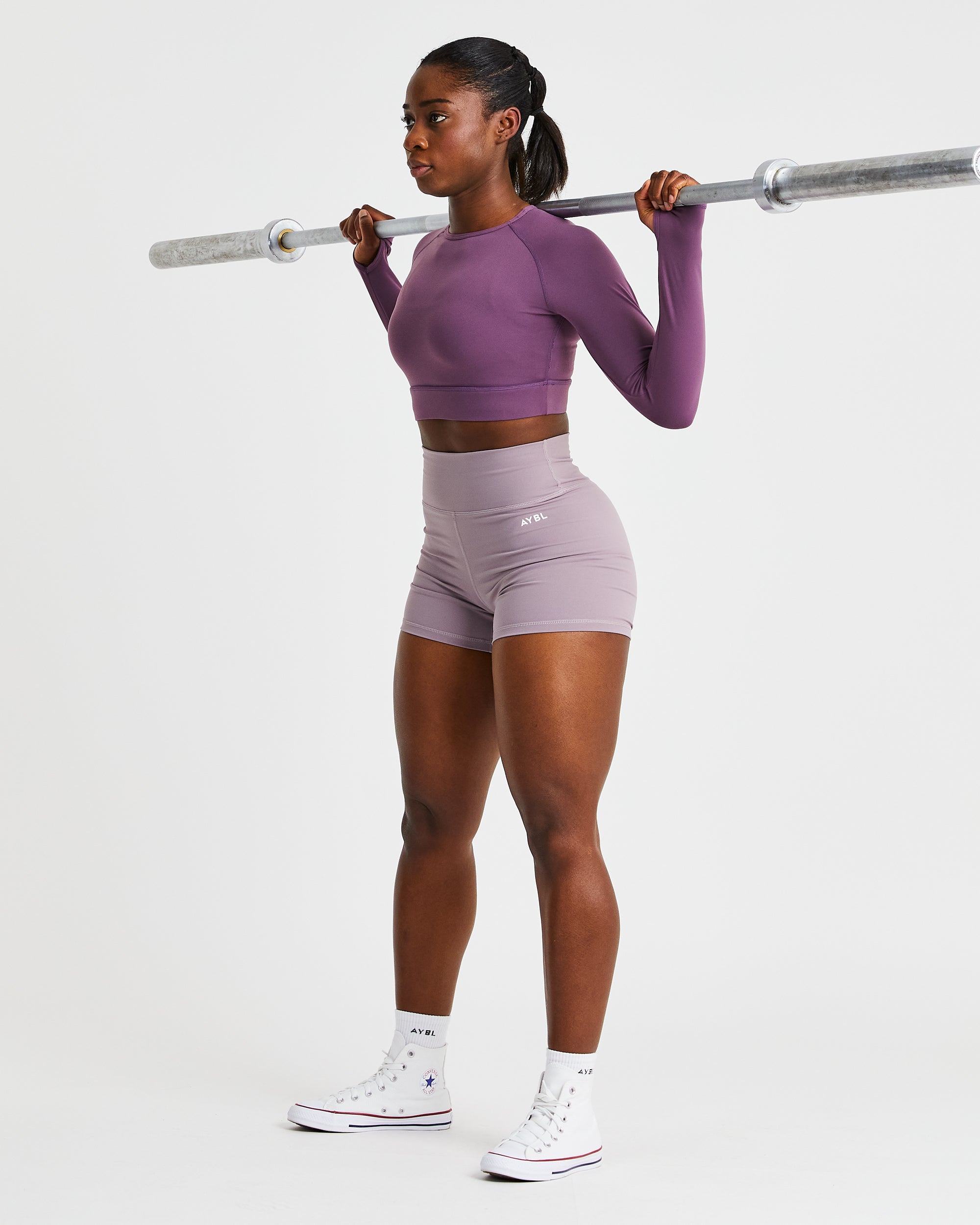 Core Long Sleeve Crop Top - Lila