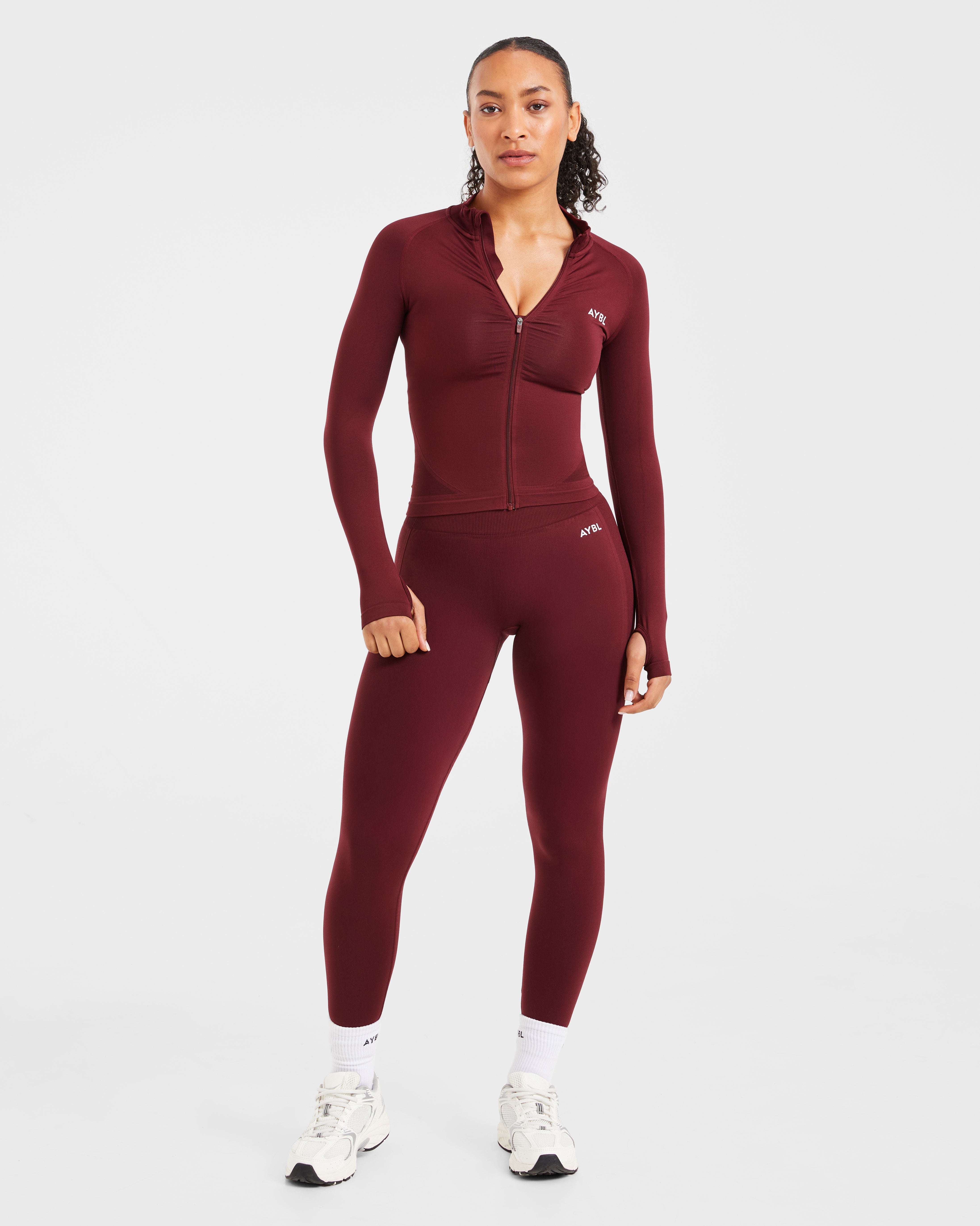 Empower Seamless Full Zip Jacket - Rot Wine