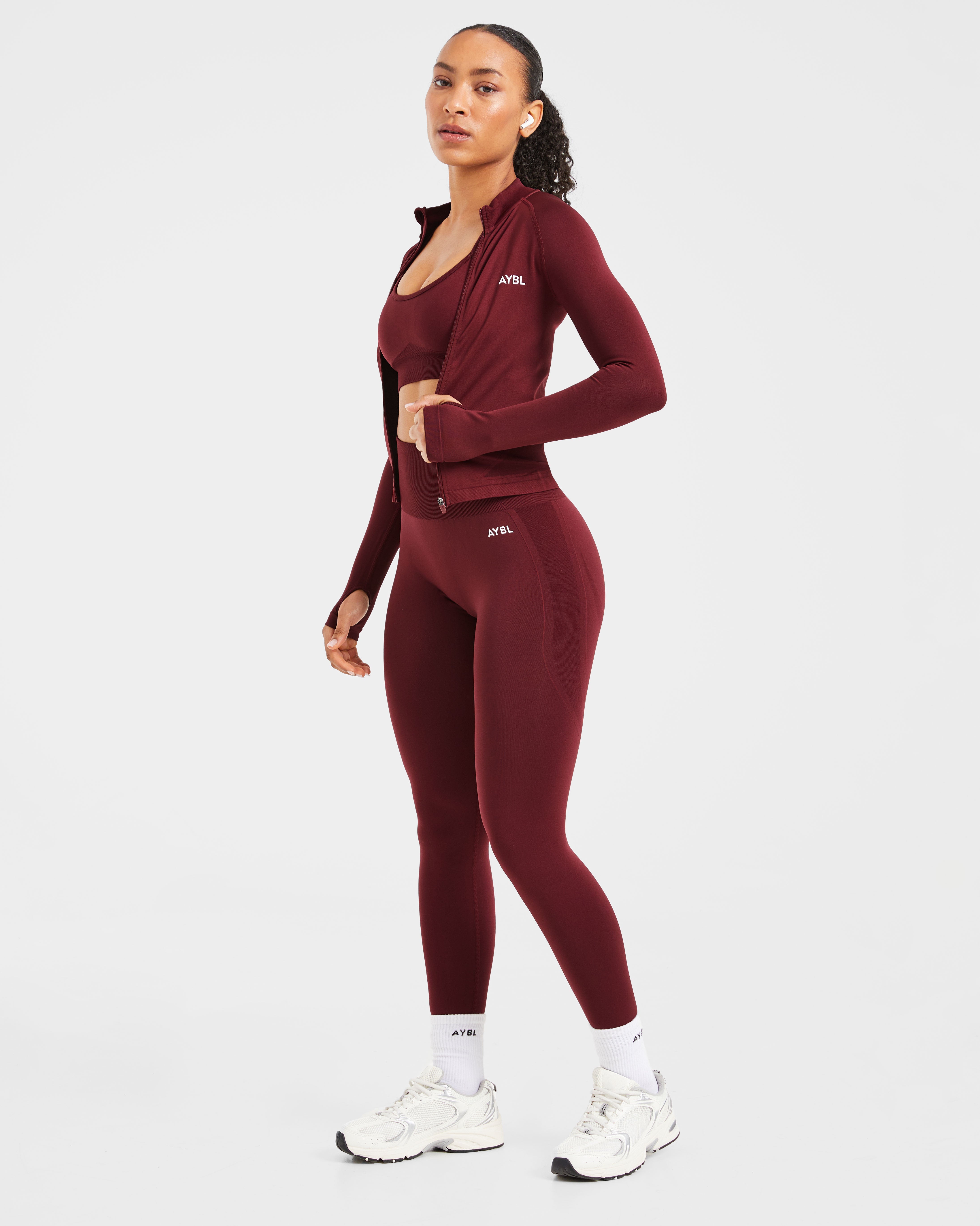 Empower Seamless Full Zip Jacket - Rot Wine