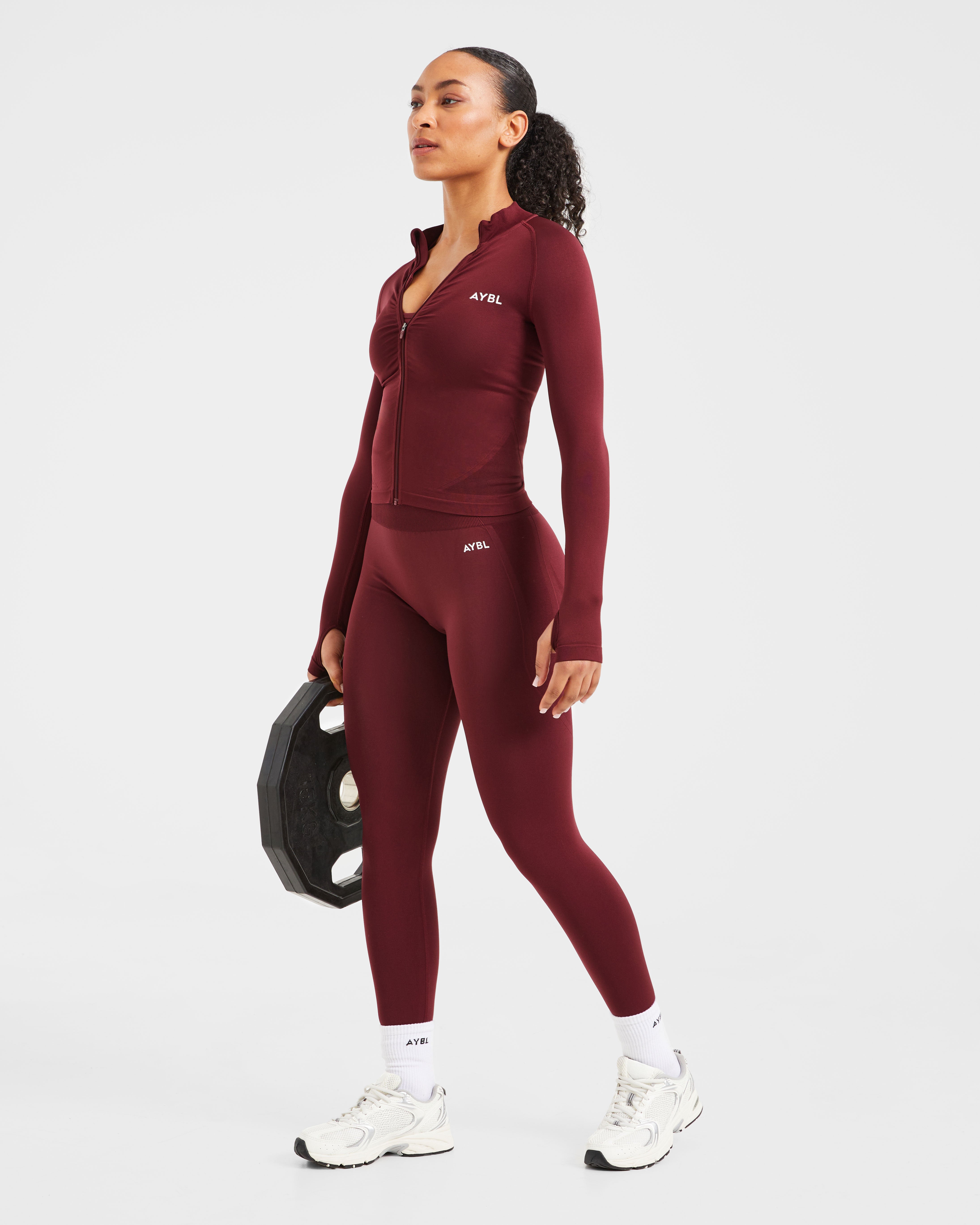 Empower Seamless Full Zip Jacket - Rot Wine