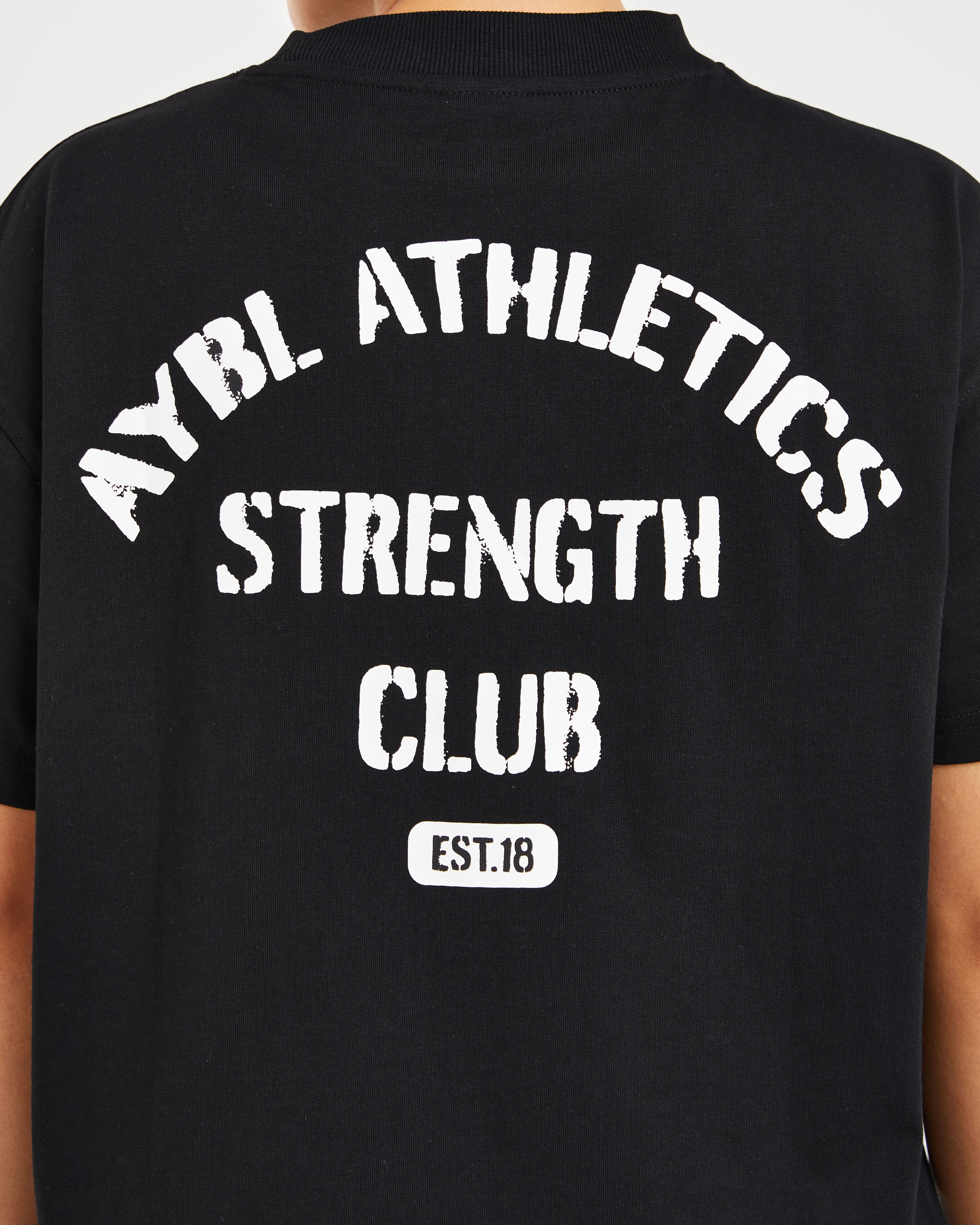 Athletics Strength Club Oversized T Shirt - Schwarz
