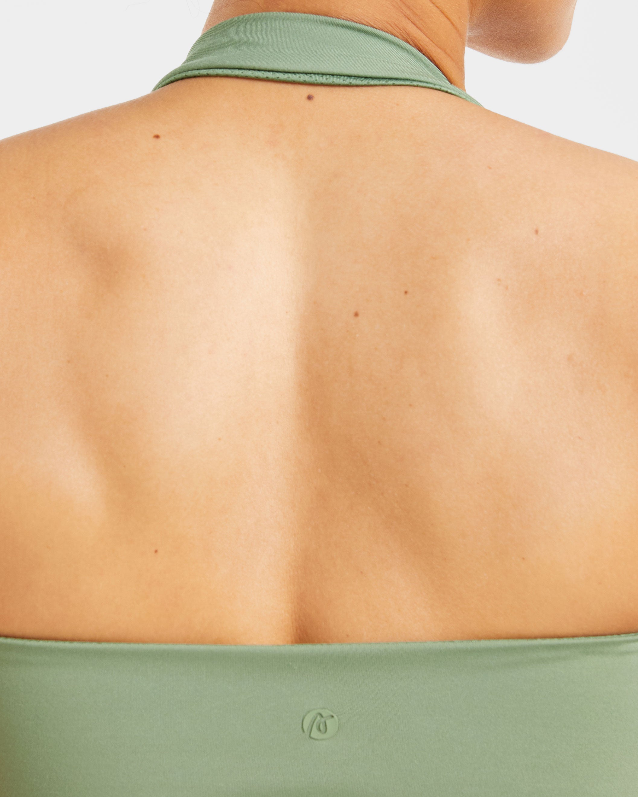 Staple Halterneck Crop Top - Olive Grün