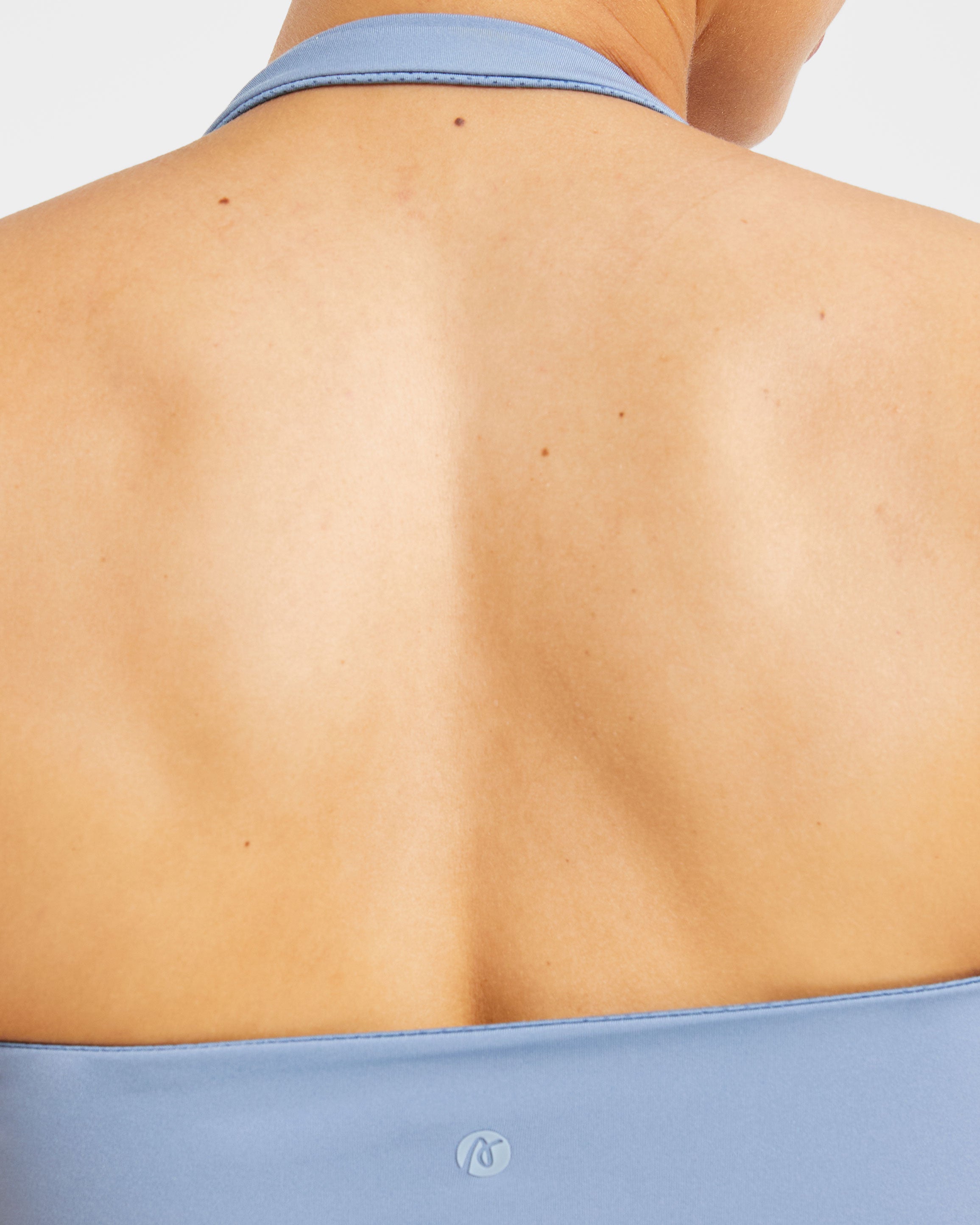 Staple Halterneck Crop Top - Slate Blau