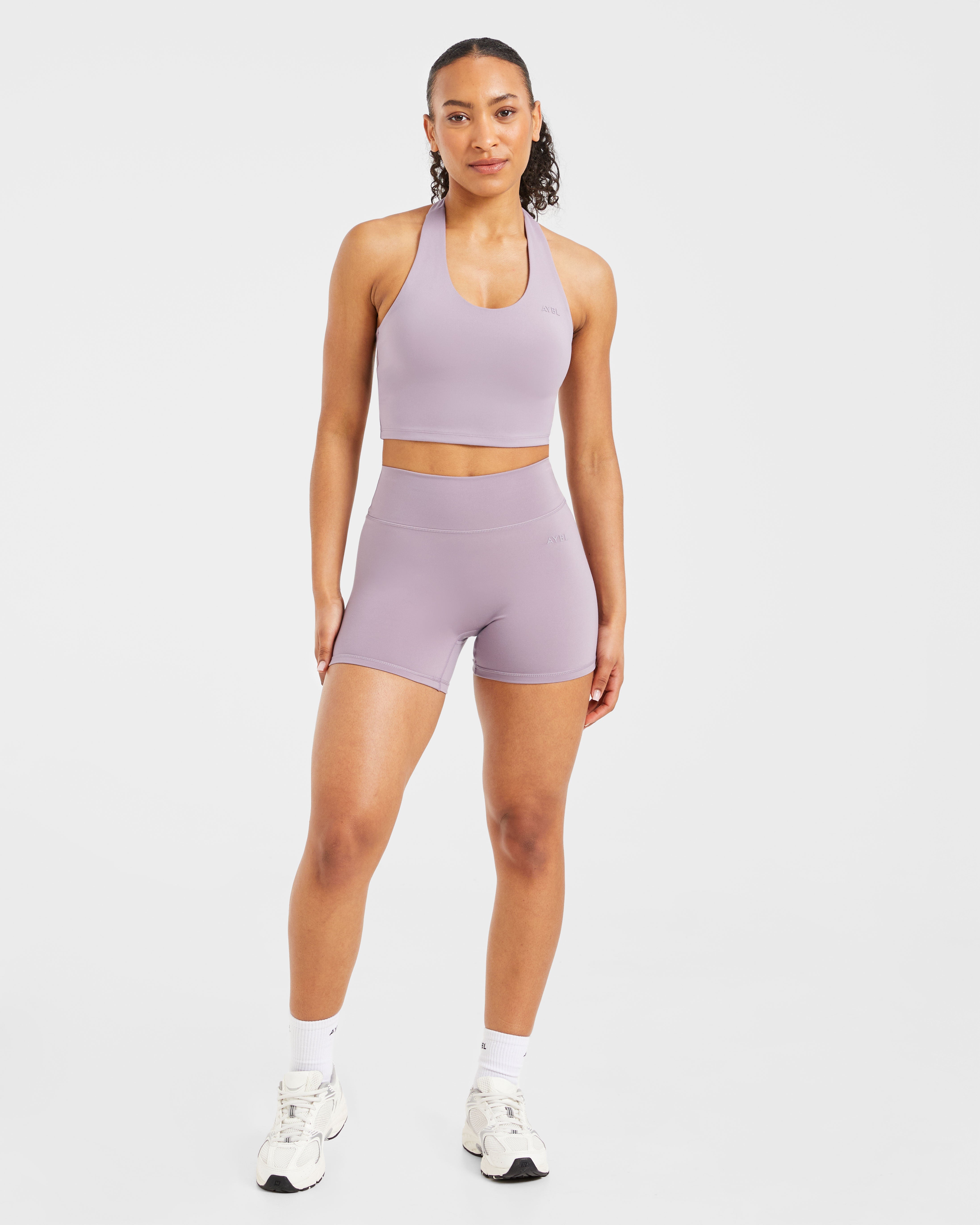 Staple Halterneck Crop Top - Mauve Lila