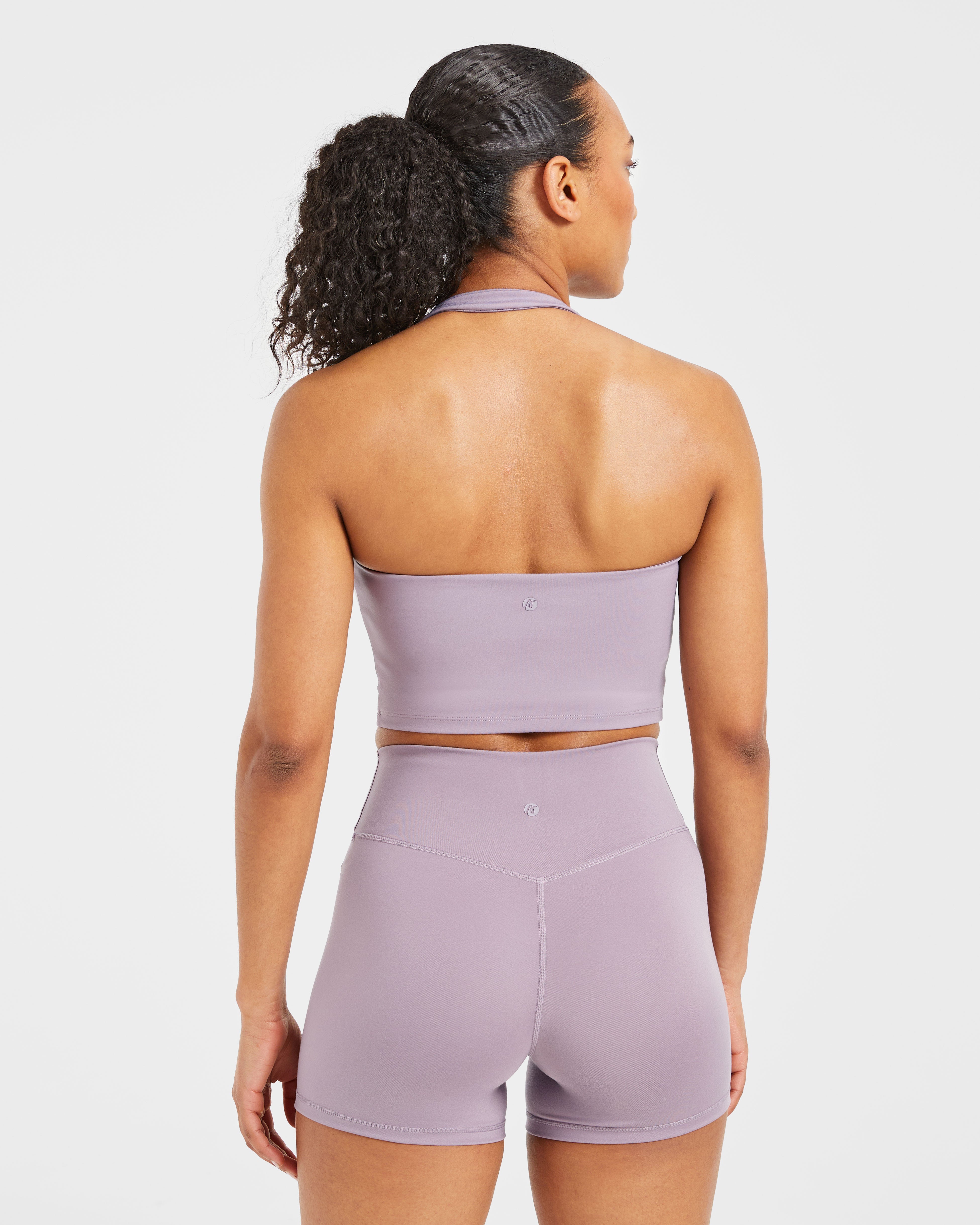 Staple Halterneck Crop Top - Mauve Lila