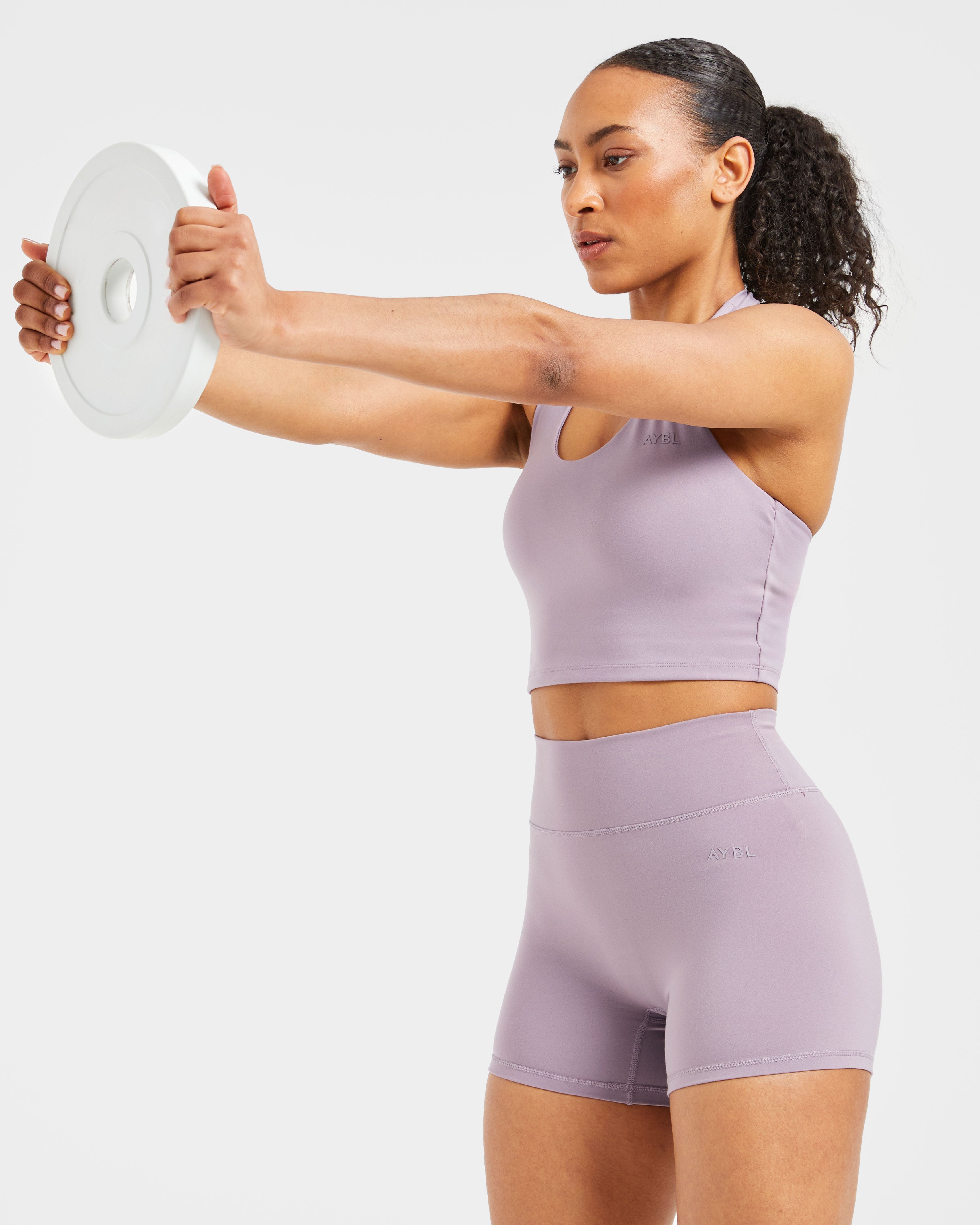 Staple Halterneck Crop Top - Mauve Lila