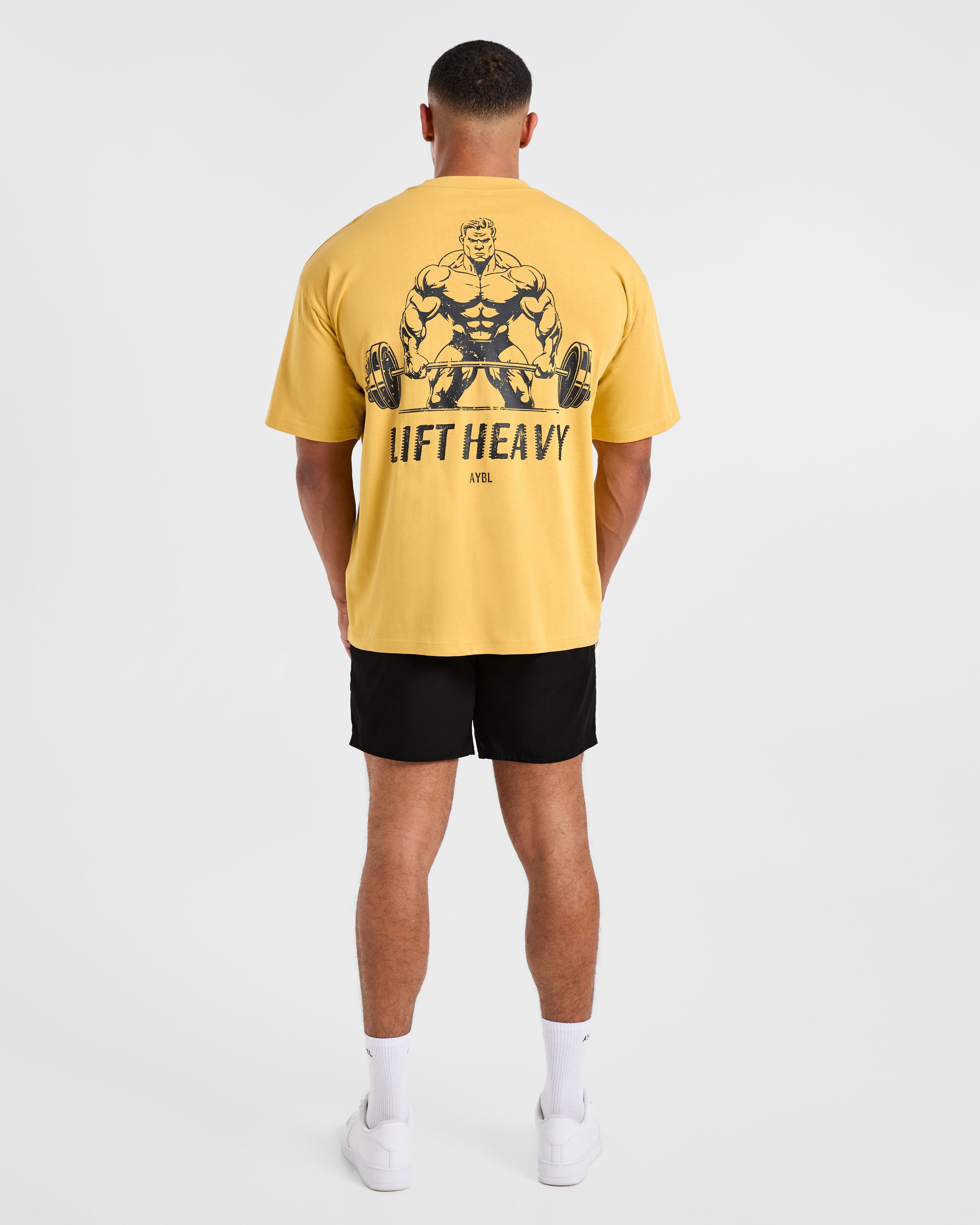 Lift Heavy Oversized T Shirt - Vintage Gelb