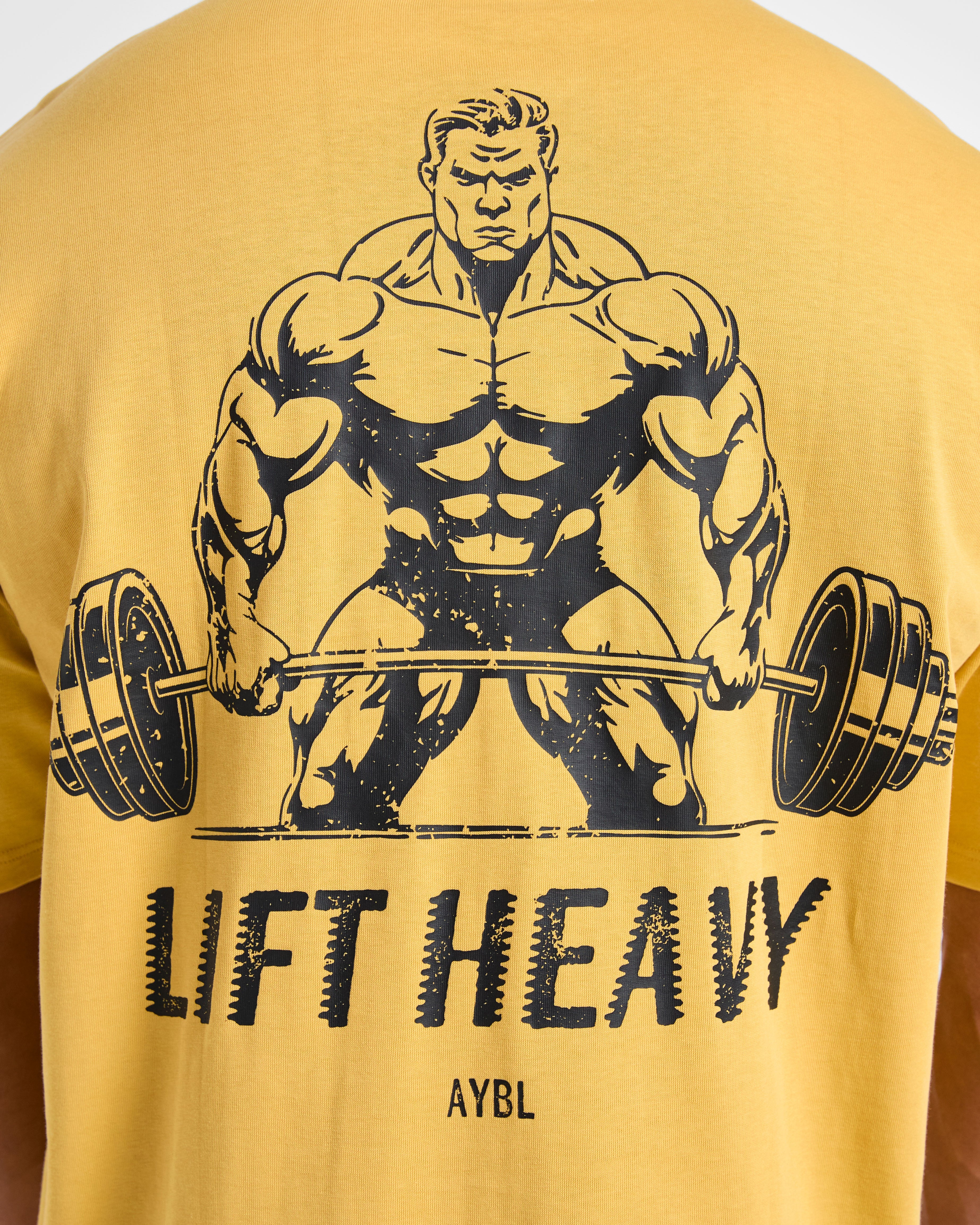 Lift Heavy Oversized T Shirt - Vintage Gelb